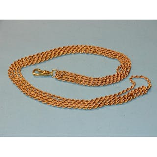 A necklace of two 9ct gold rope-twist chains with 9ct gold s...