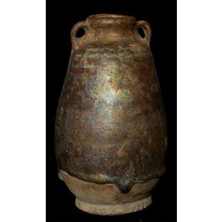 14/15thC Thai Sawankalok Vase, 4-5/8"- Special Glaze