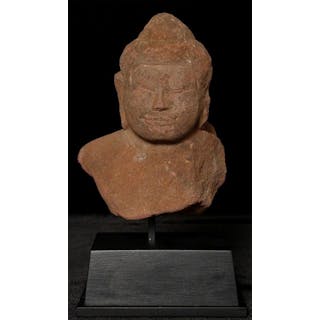13thC or Earlier Thai Stone Buddha Bust