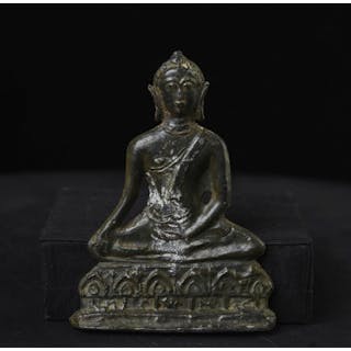 Burma 18thC lead/bronze Shan "Pagan Style" Buddha Plaque.