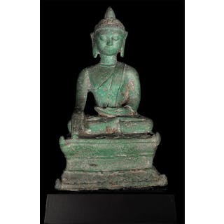 Mon/Pagan (11-13thC) Burmese Bronze Buddha w TL test-Large, Special!!