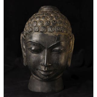Beautiful vintage Indonesian hardstone Buddha head.