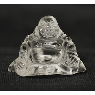 Vintage/old crystal Hotei Buddha.