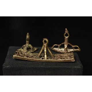 A set of 3 antique tantric body stamps