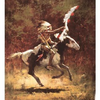 HOWARD TERPNING "SIOUX FLAG CARRIER" SIGNED LIMITED EDITION PRINT