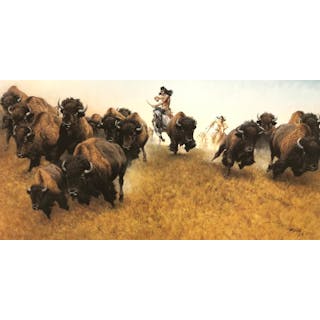 FRANK MCCARTHY "THE BUFFALO RUNNERS" SIGNED LIMITED EDITION PRINT
