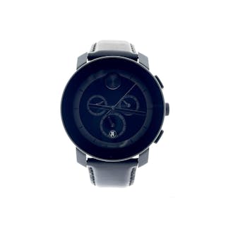 MOVADO BOLD MEN'S WATCH WITH LEATHER STRAP