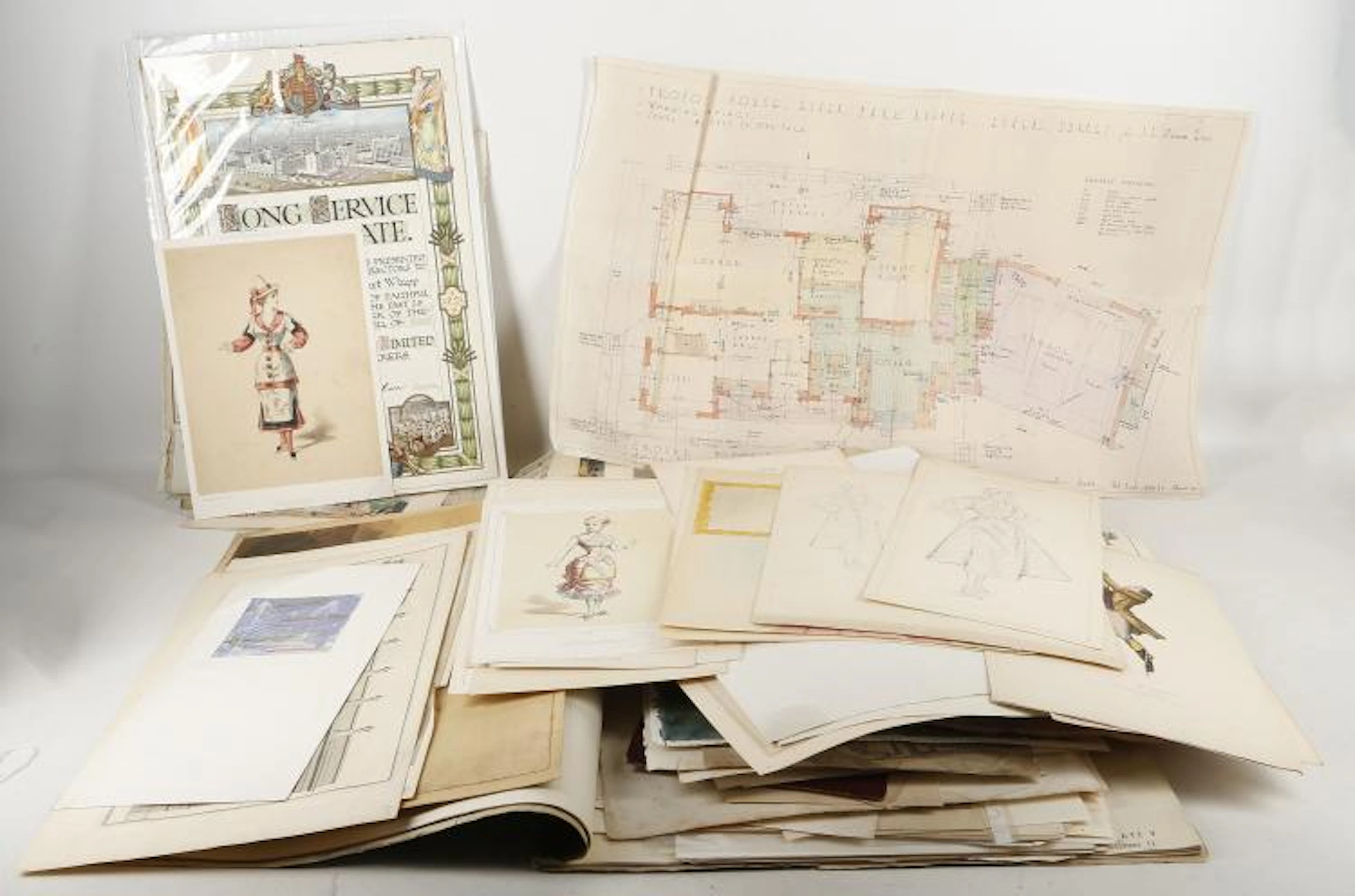 A folio containing a large quantity of 19th century...
