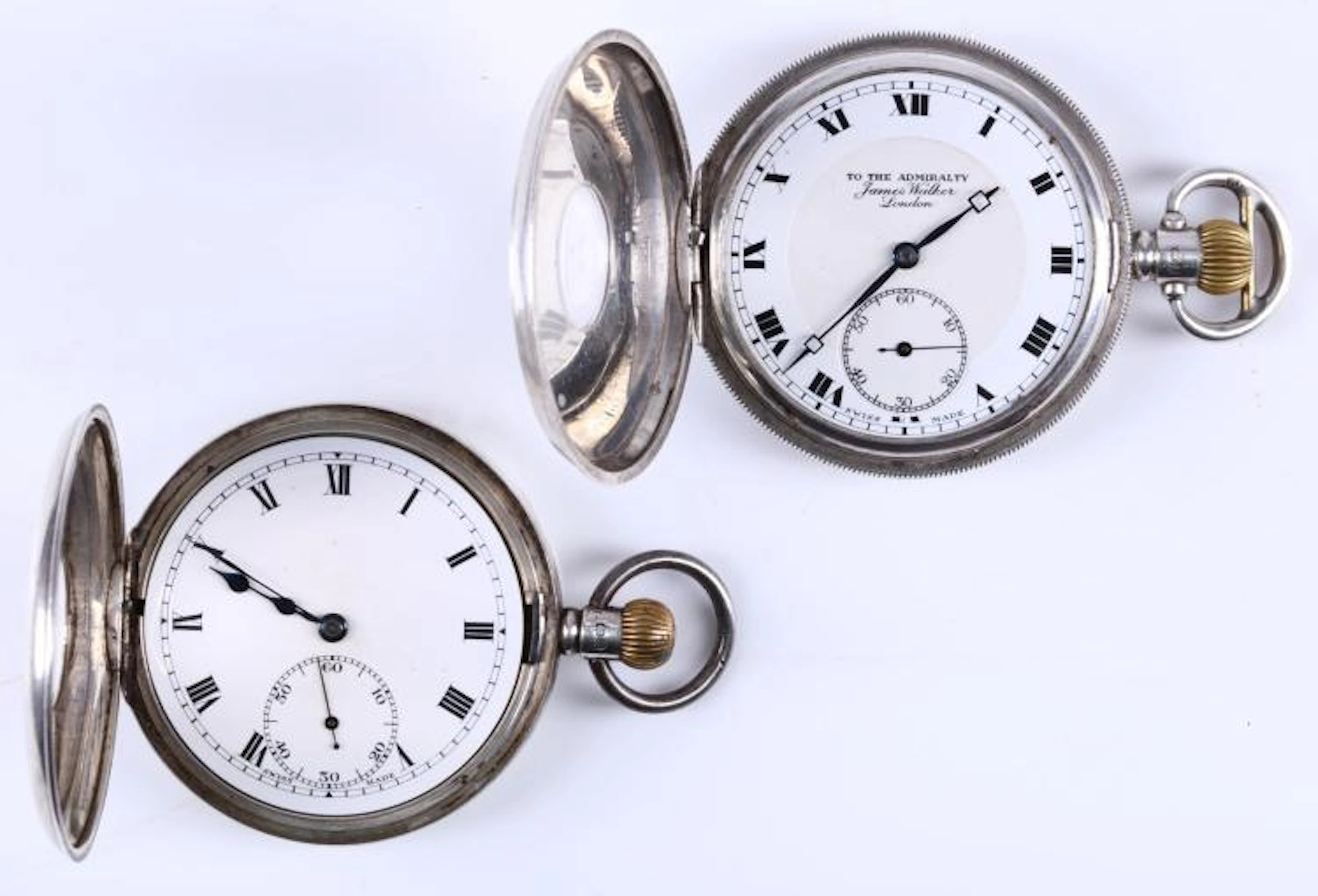 TWO SILVER FULL HUNTER POCKET WATCHES  A c.1930's...