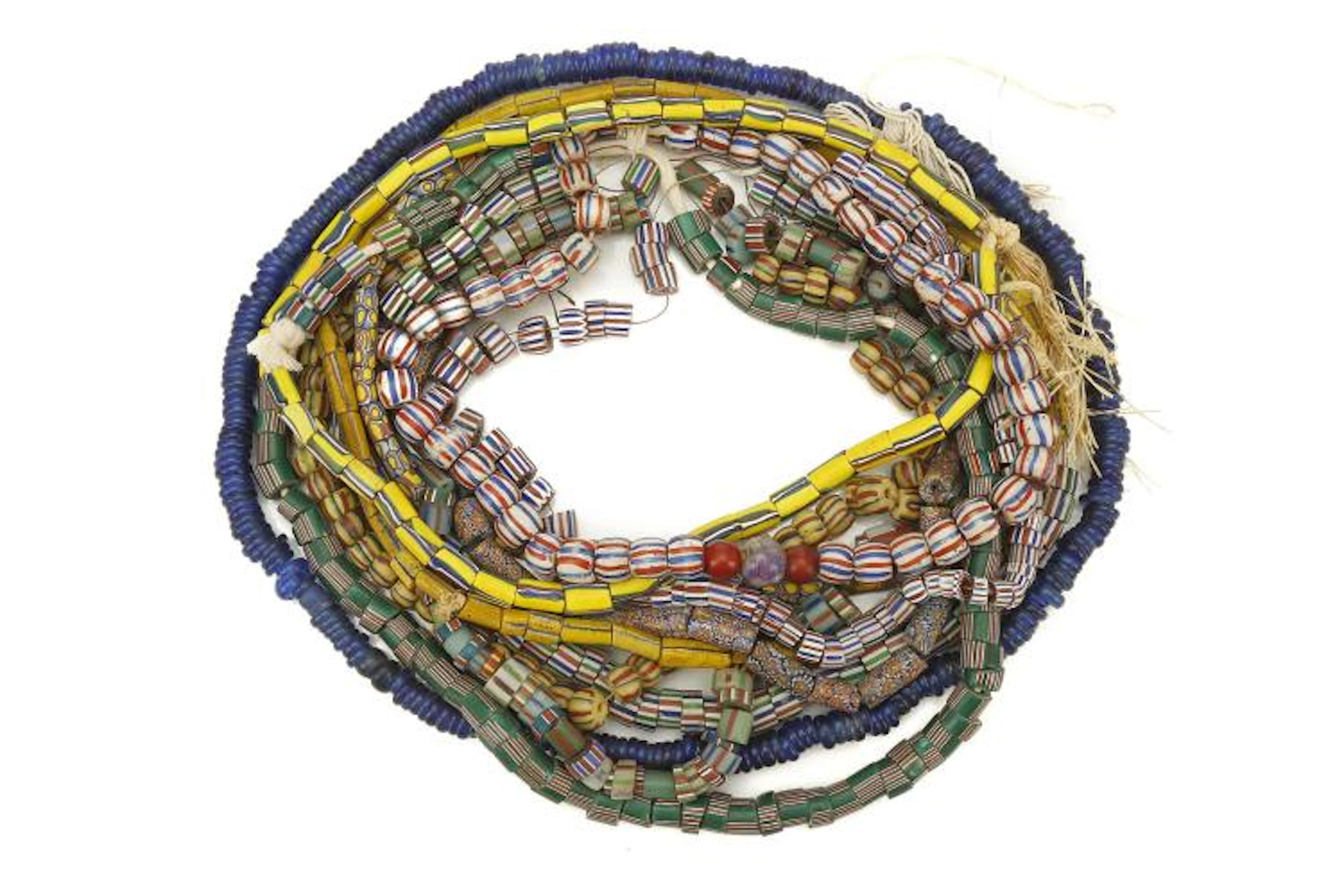 ELEVEN AFRICAN TRADE BEAD NECKLACES Circa 19th Century to...