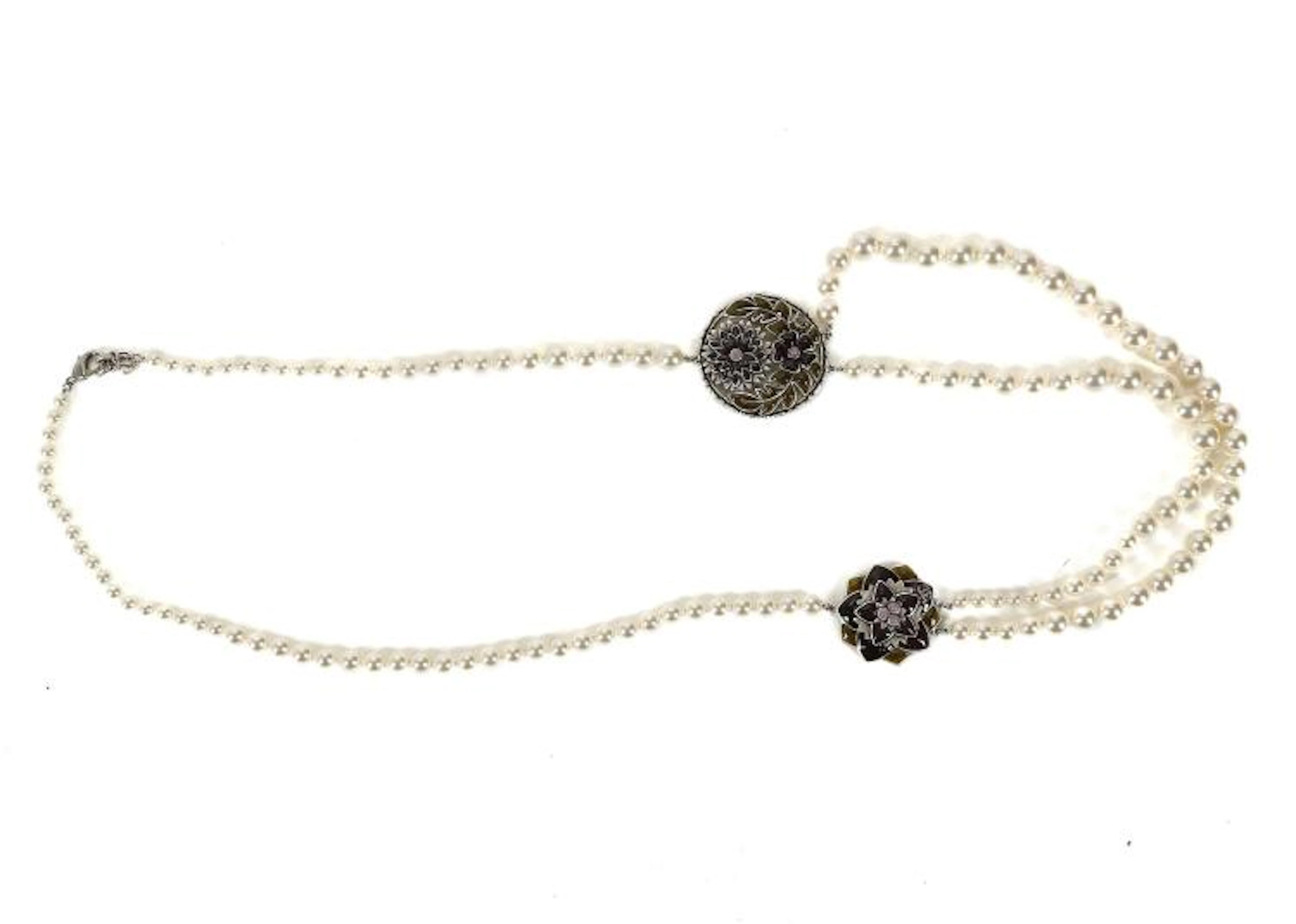 Chanel 'pearl' and enamel sautoir