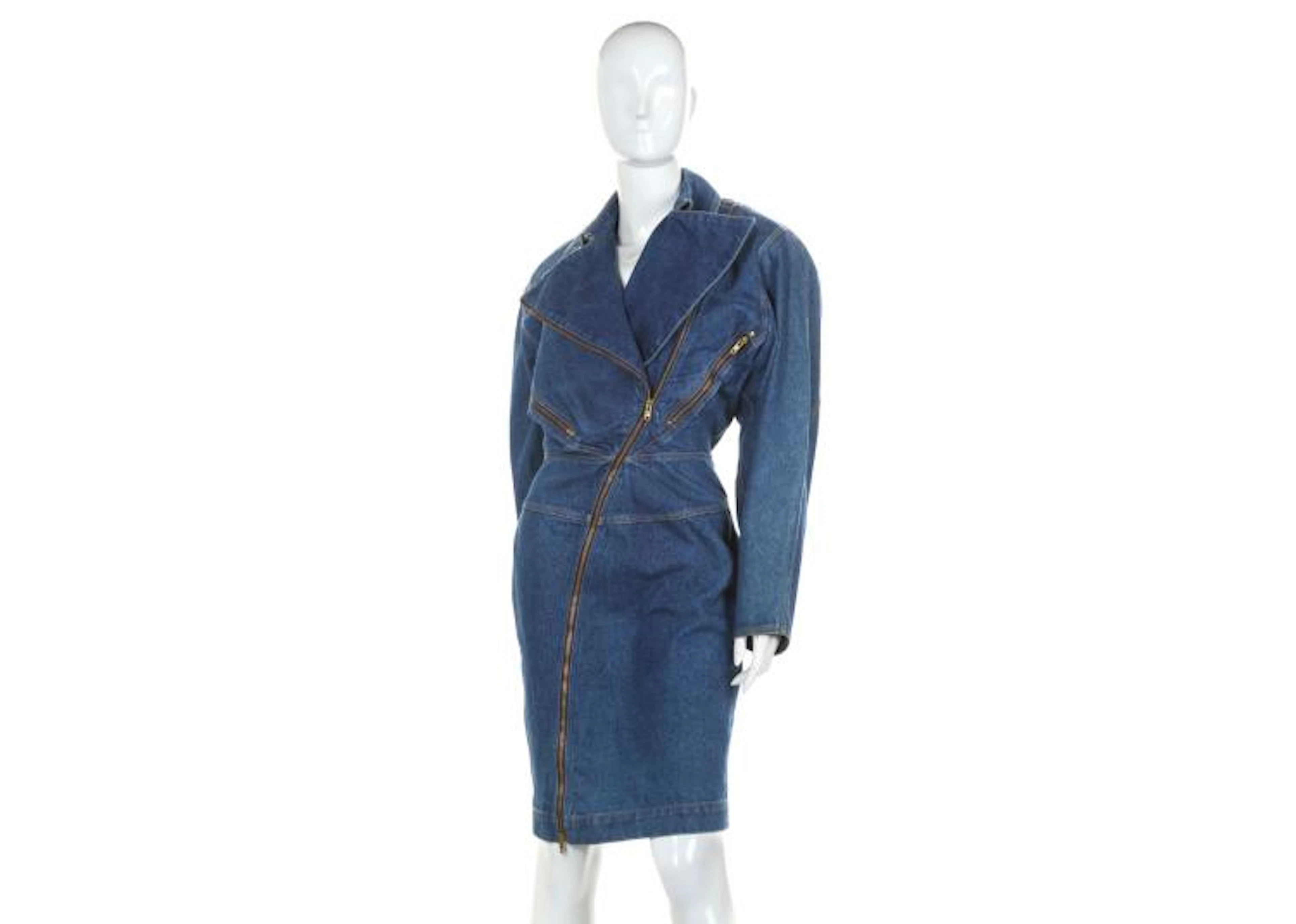 Azzedine Alaia Denim Motorcycle Dress
