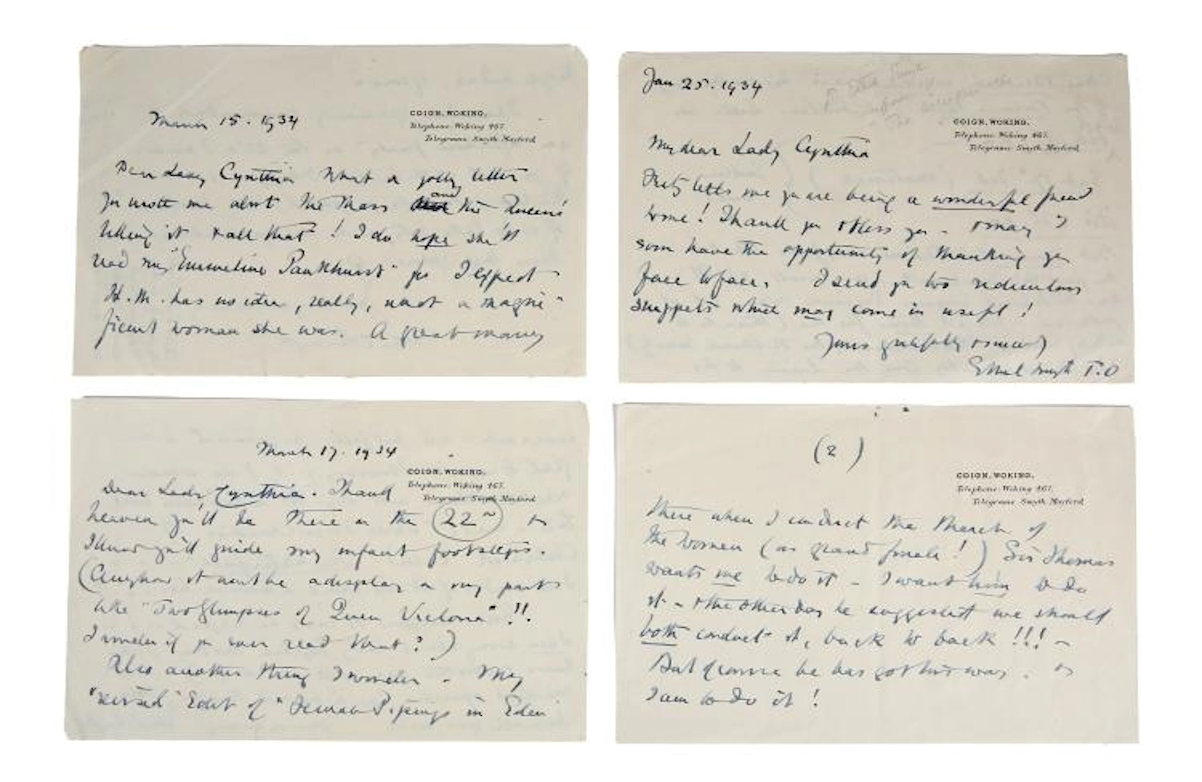 Suffragette Interest - Ethel Smyth Three autograph...