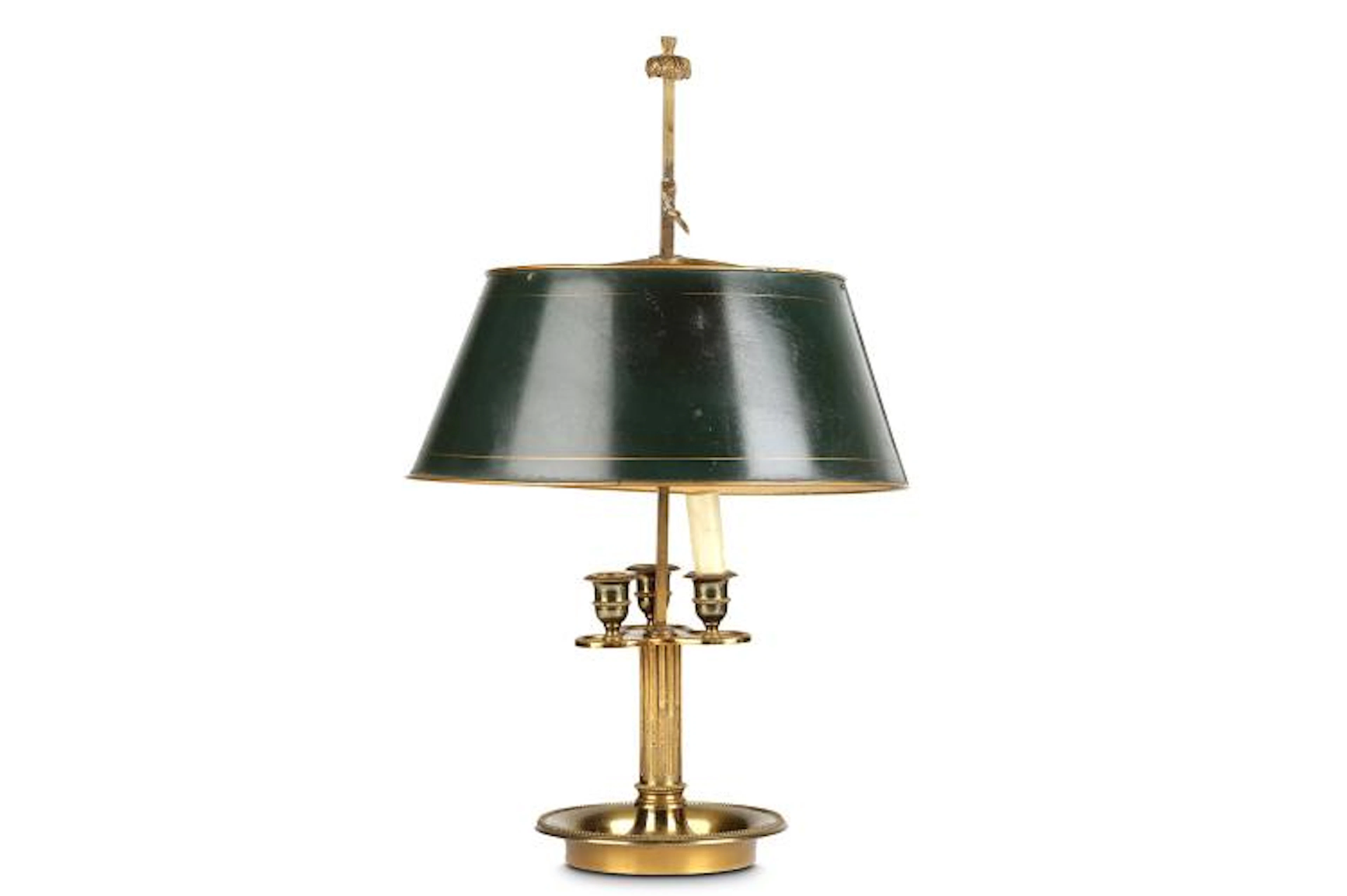 A French gilt bronze and painted tole Bouillotte l