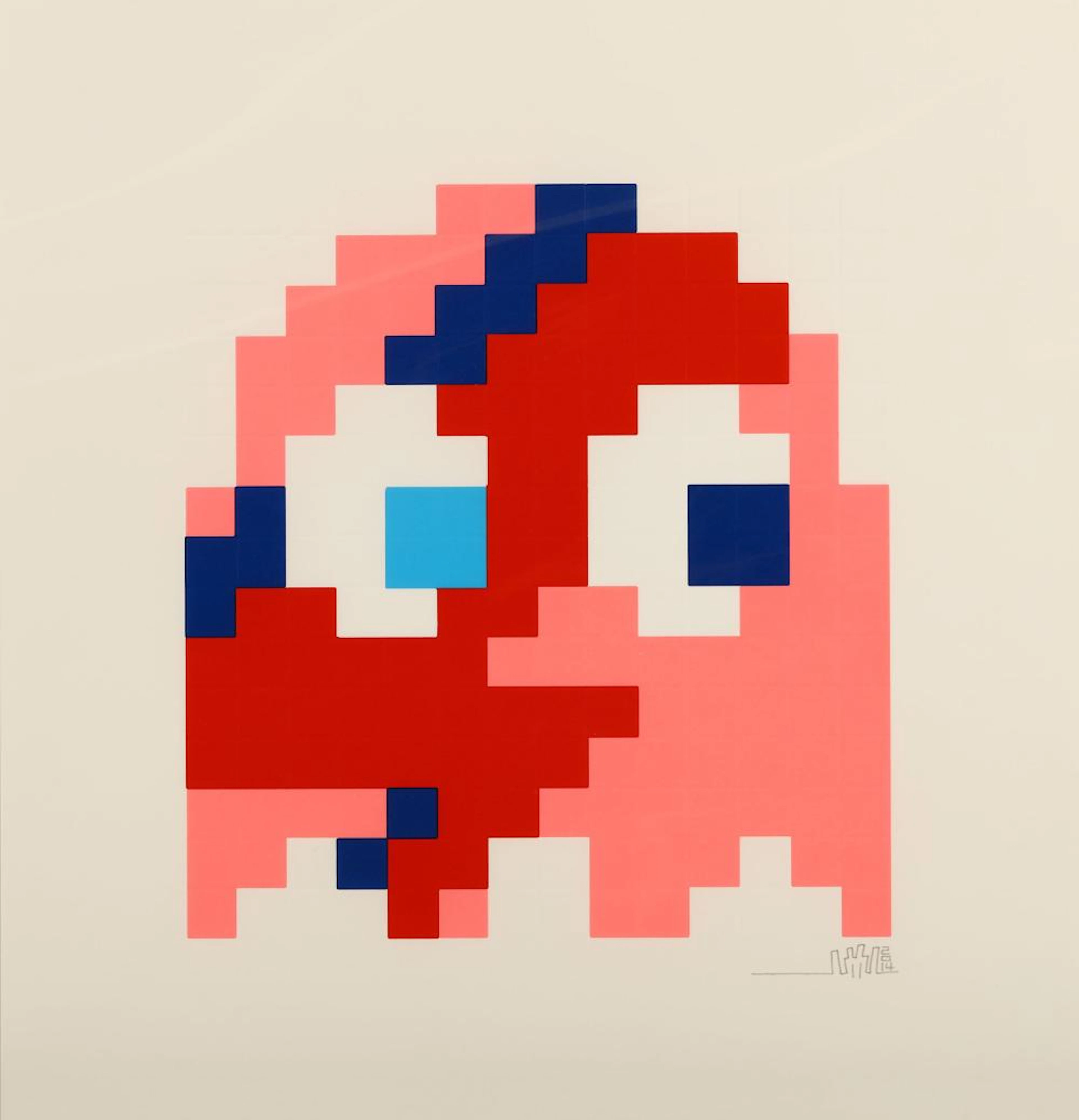 Invader (French b.1969), 'Aladdin Sane (Pinky)', 2