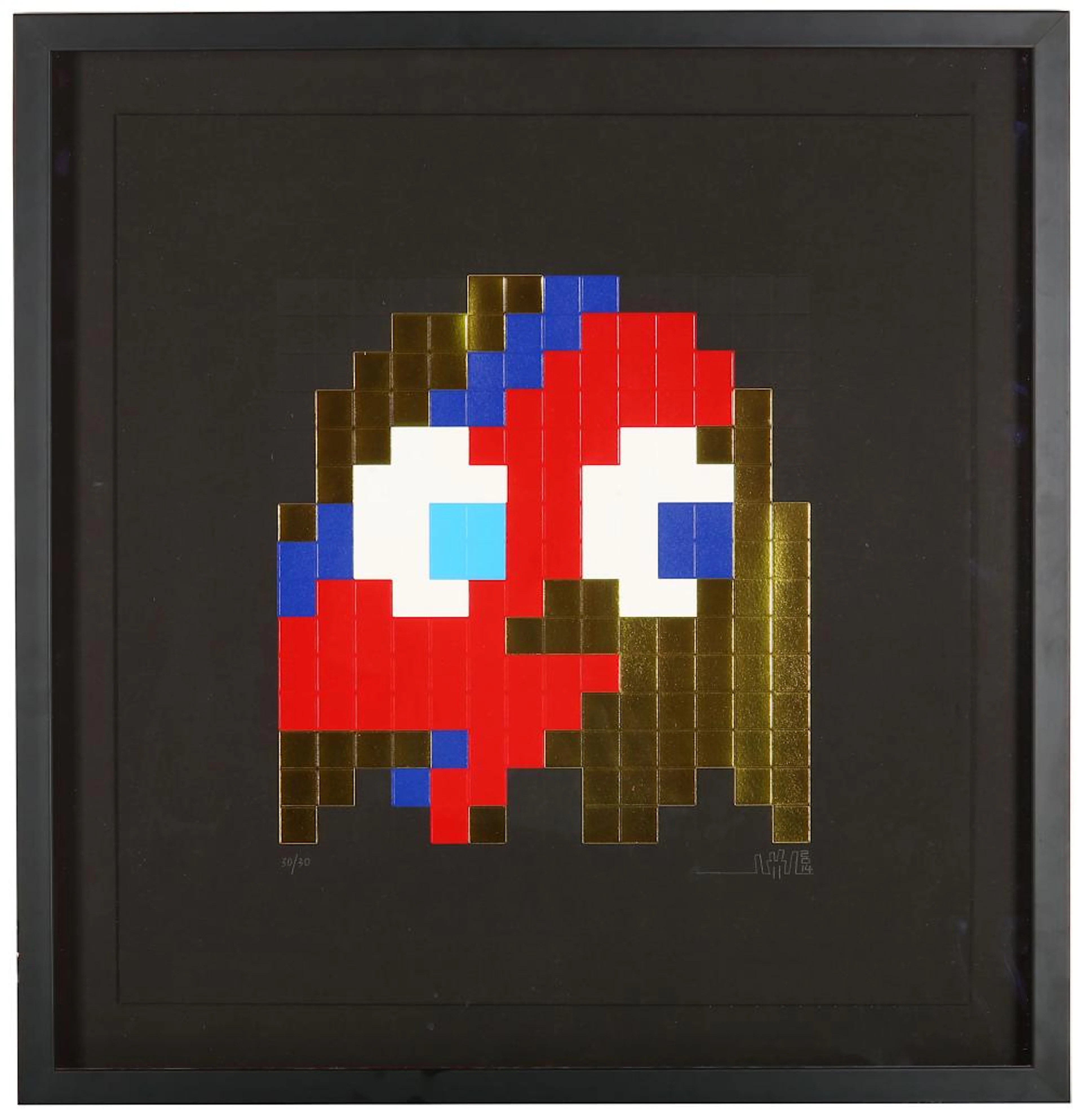 Invader (French b.1969), 'Aladdin Sane (Gold)', 2014