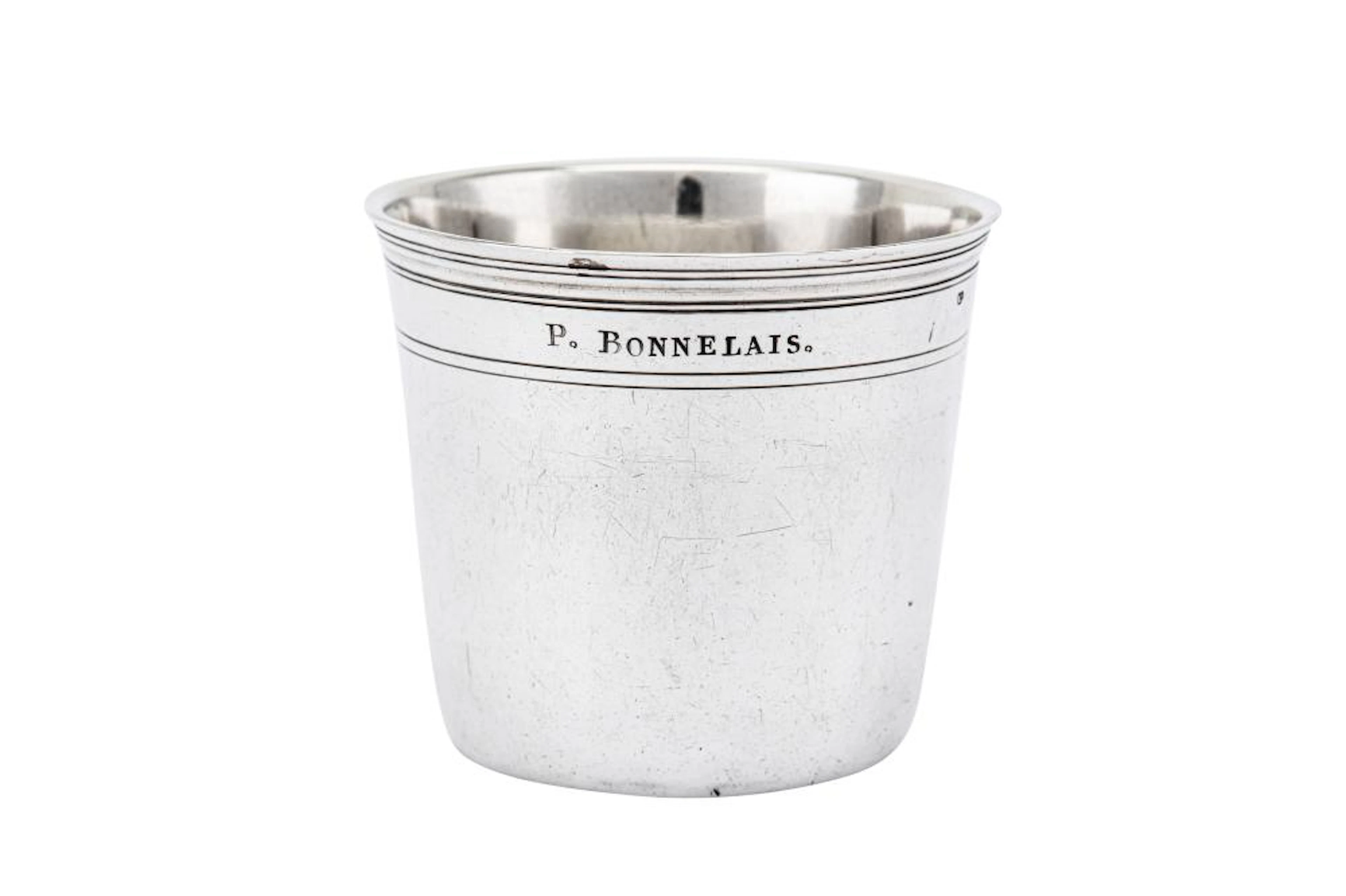 A Louis XV French mid-18th century silver beaker