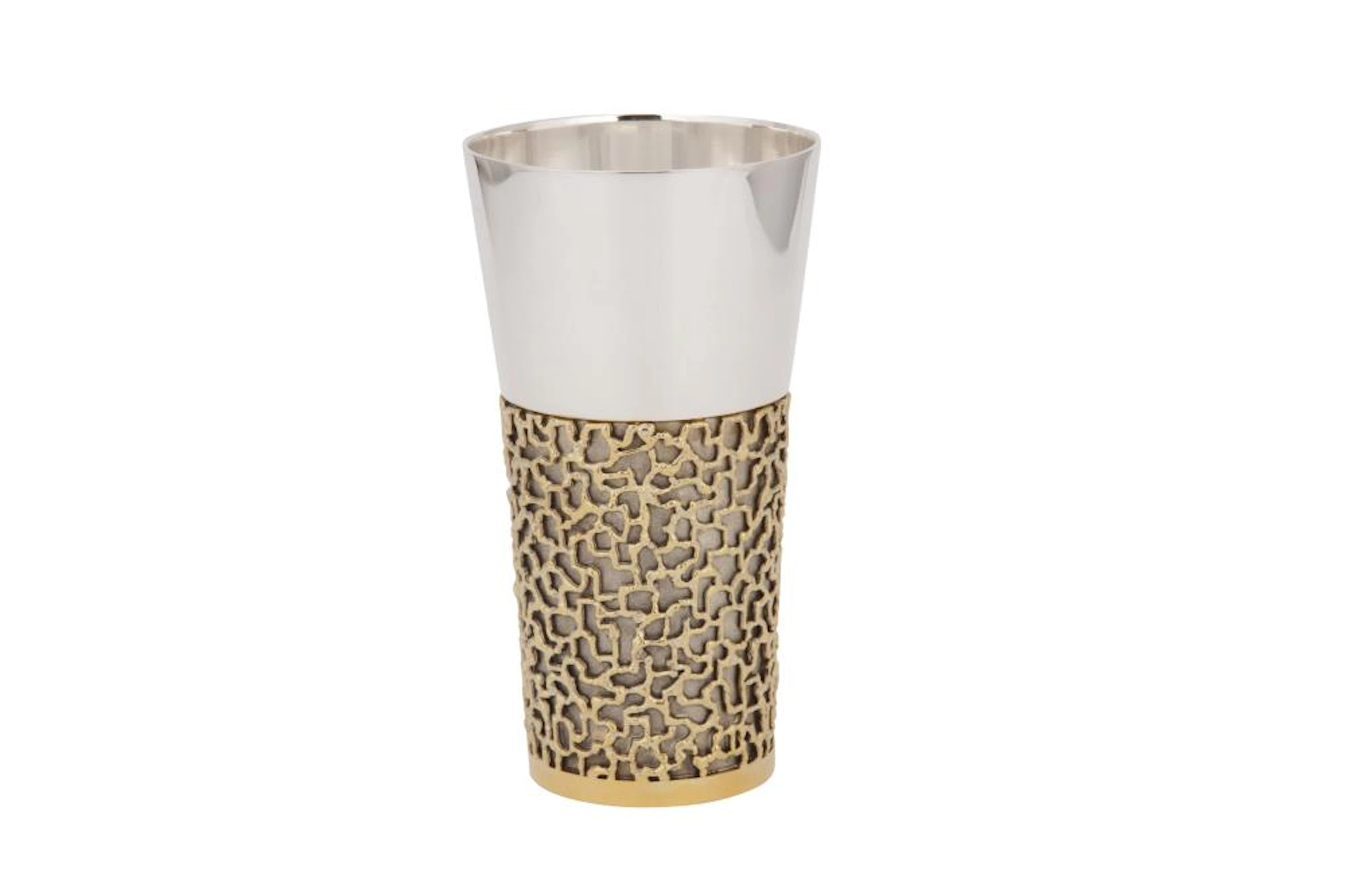An Elizabeth II modernist parcel gilt sterling silver beaker