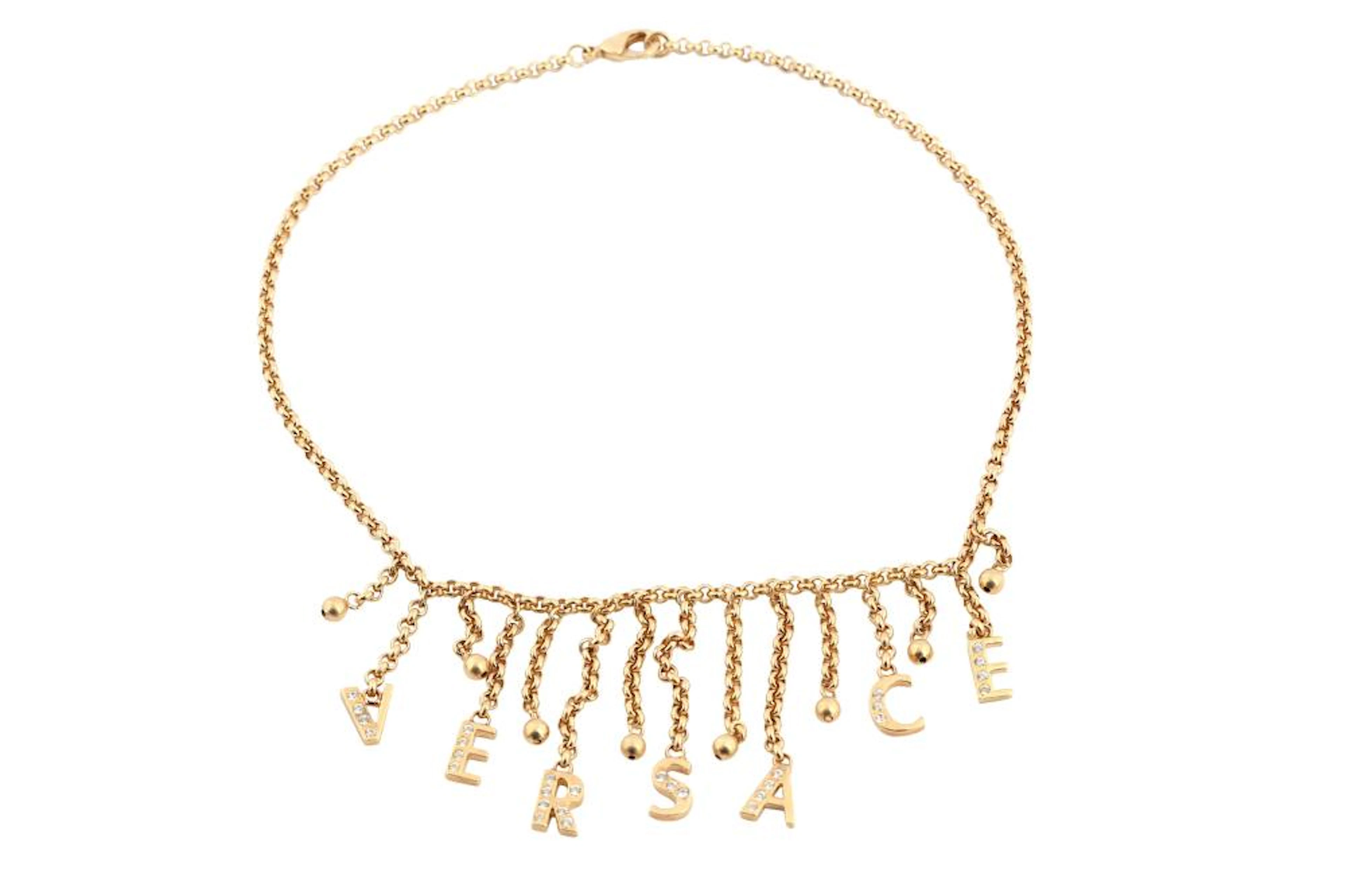 Versace Letter Charm Necklace