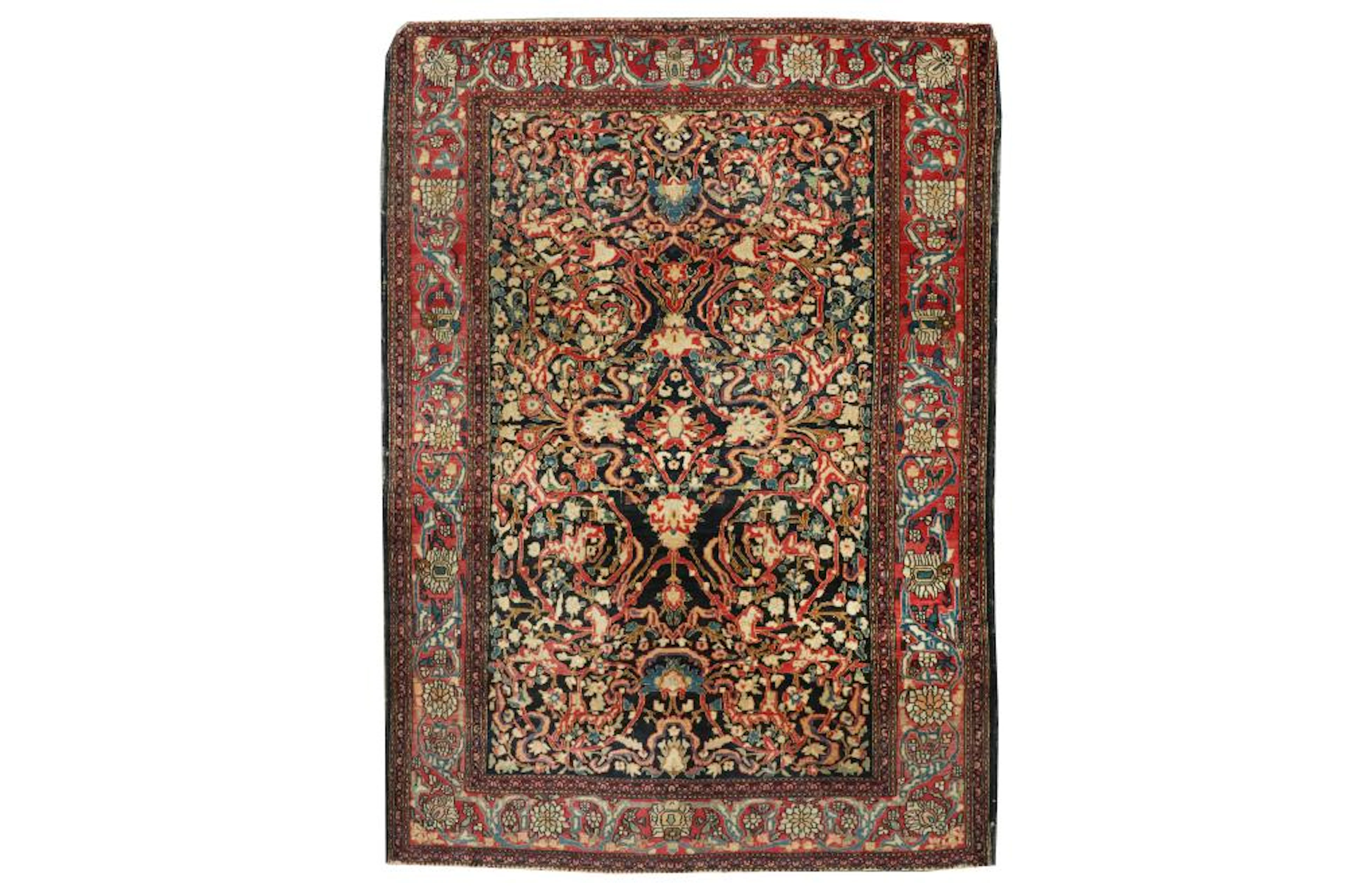 A VERY FINE ANTIQUE ISFAHAN RUG, CENTRAL PERSIA