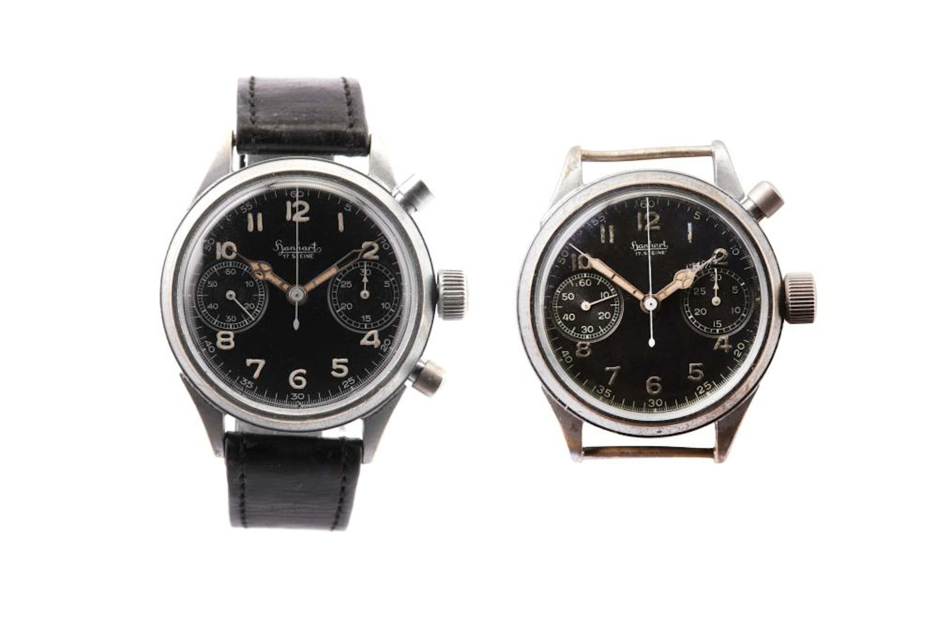 HANHART. 2 RARE MILITARY WATCHES WORLD WAR II.