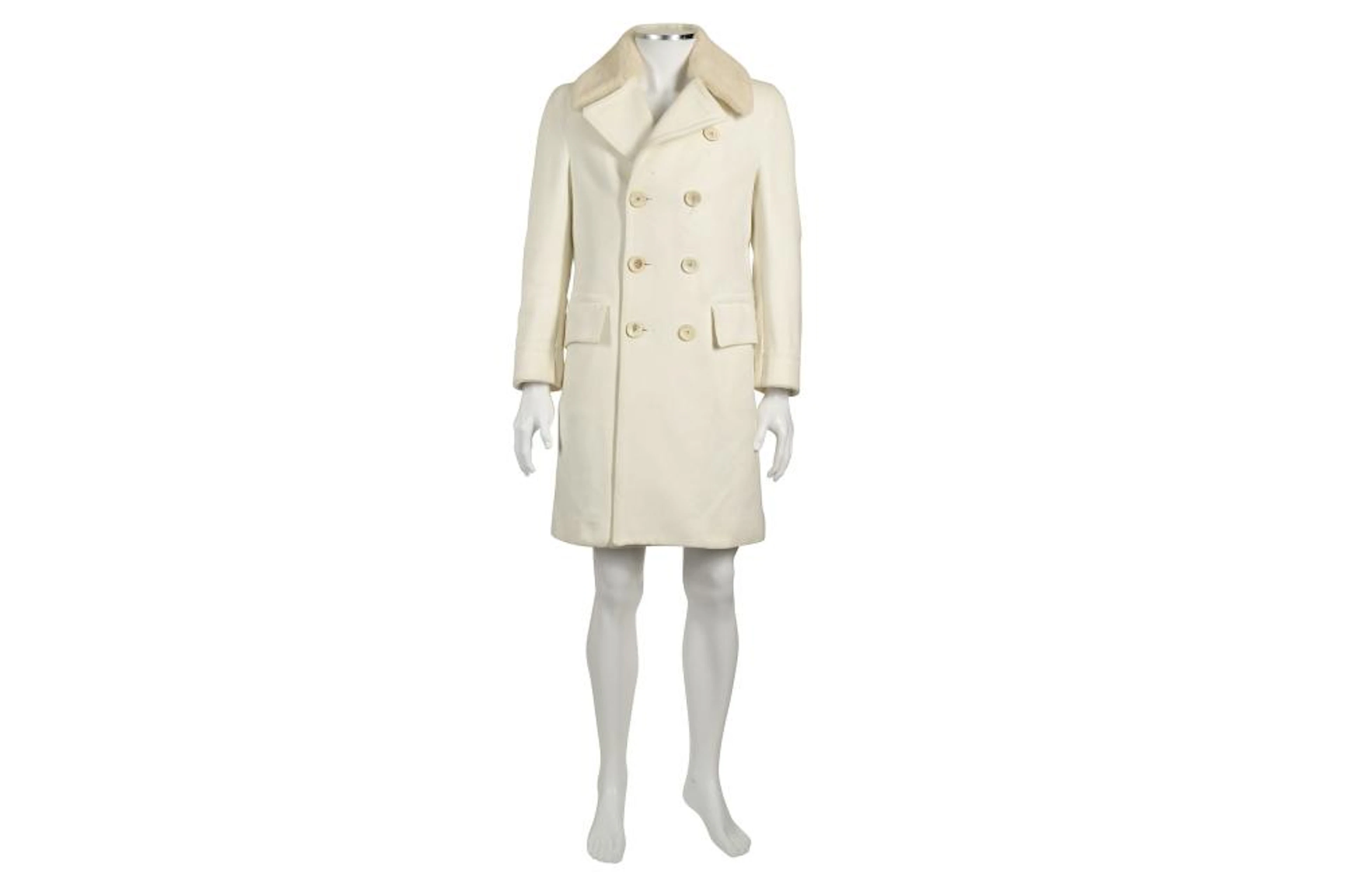 Gucci Cream Shearling Lined Coat - Size 44