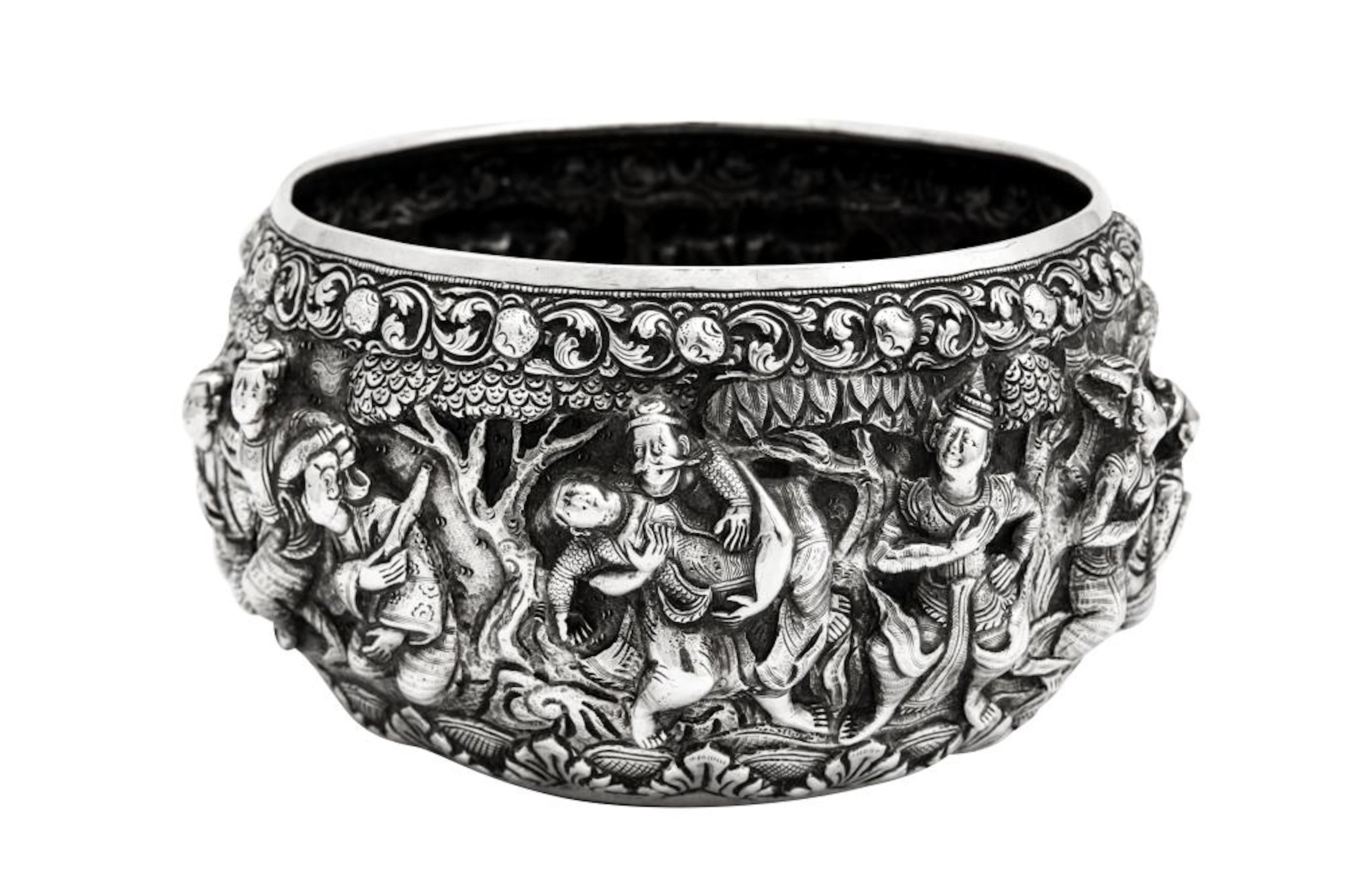 An early 20th century Siamese (Thai) unmarked silver bowl, Chiang Mai circa 1920