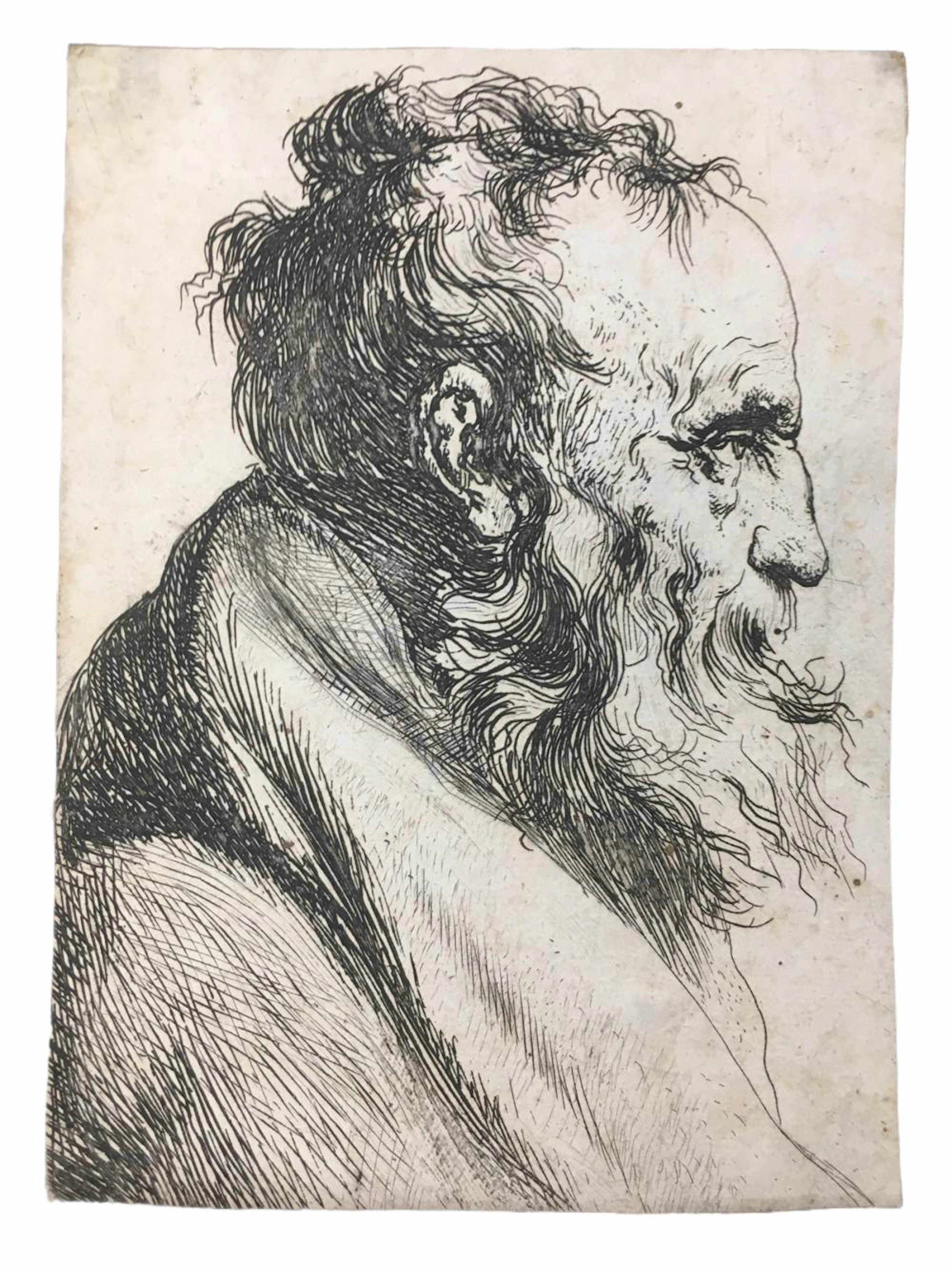 Lievens (Jan). Borstbeeld van een oude man met baard
