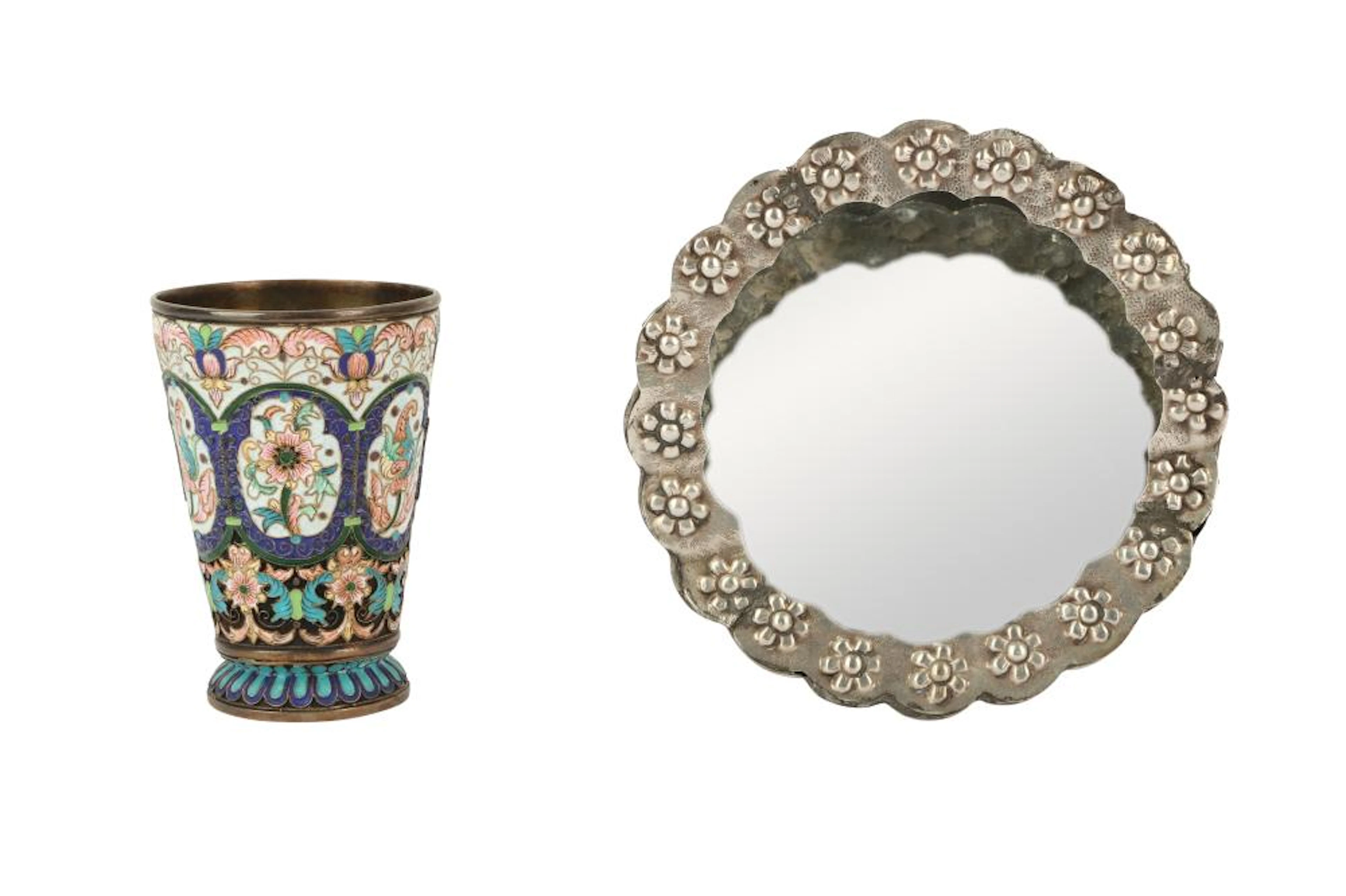 AN ENAMEL VESSEL, FOR THE OTTOMAN MARKET, LATE 19TH CENTURY