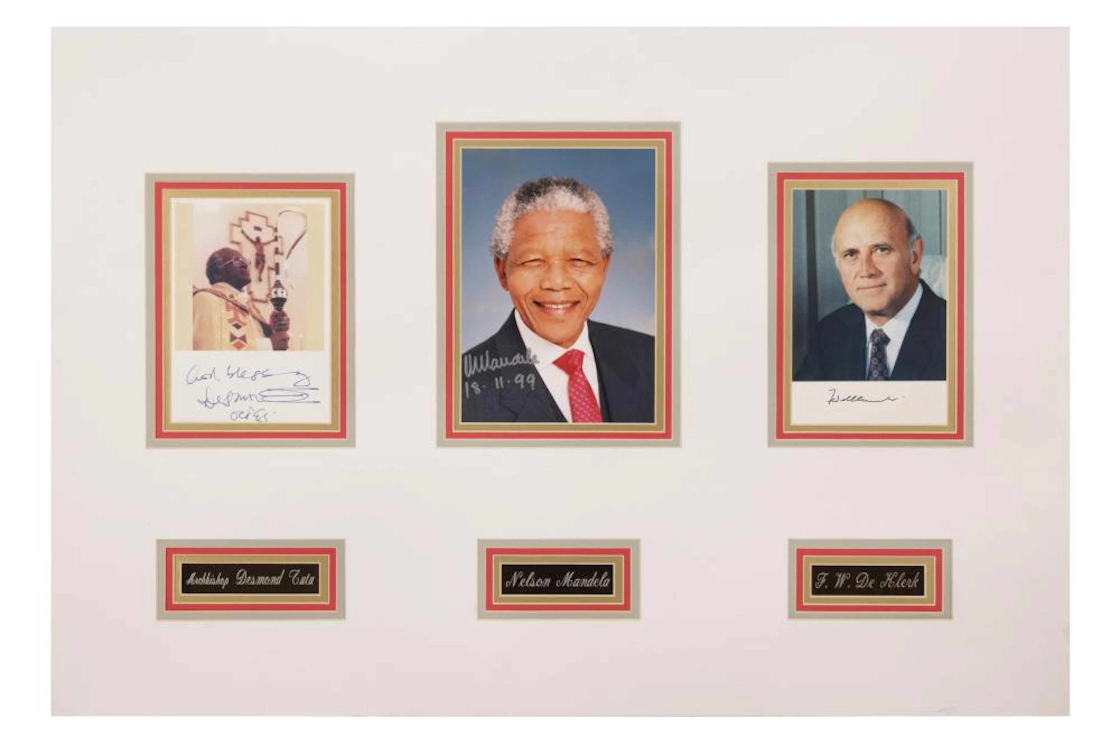Mandela (Nelson), Desmond Tutu and Frederik Willem de Klerk