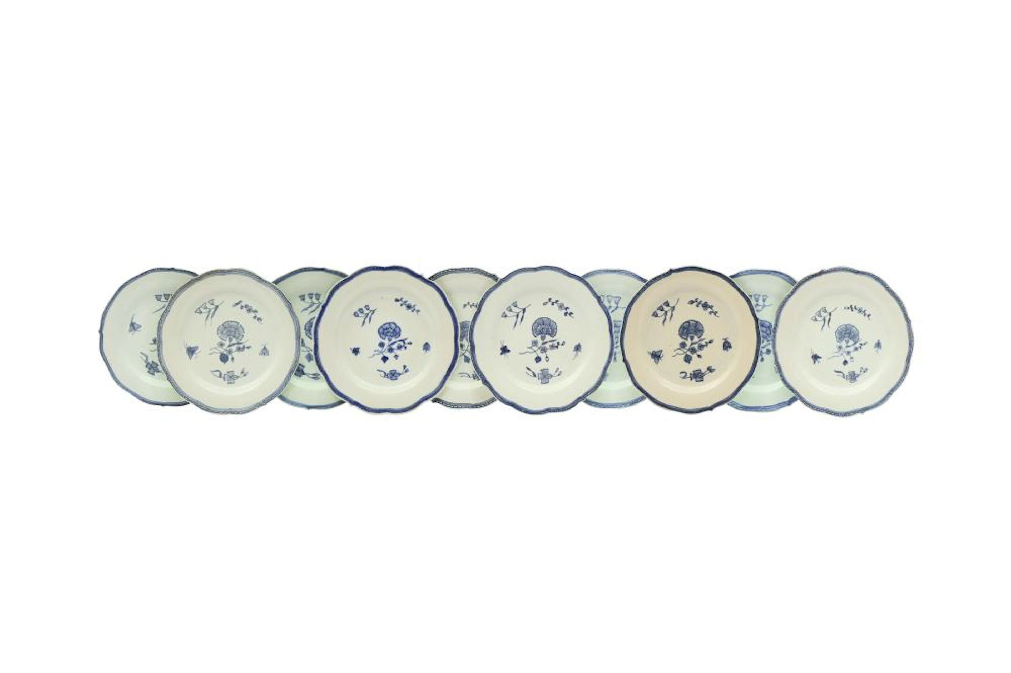 A SET OF TEN CHINESE BLUE AND WHITE 'NEJLIKA' IKEA DISHES.