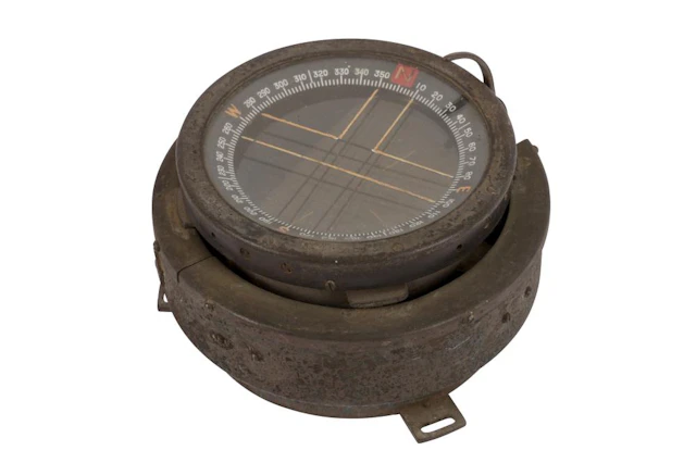 A BRITISH WWII PII MILITARY COMPASS FROM A SPITFIRE