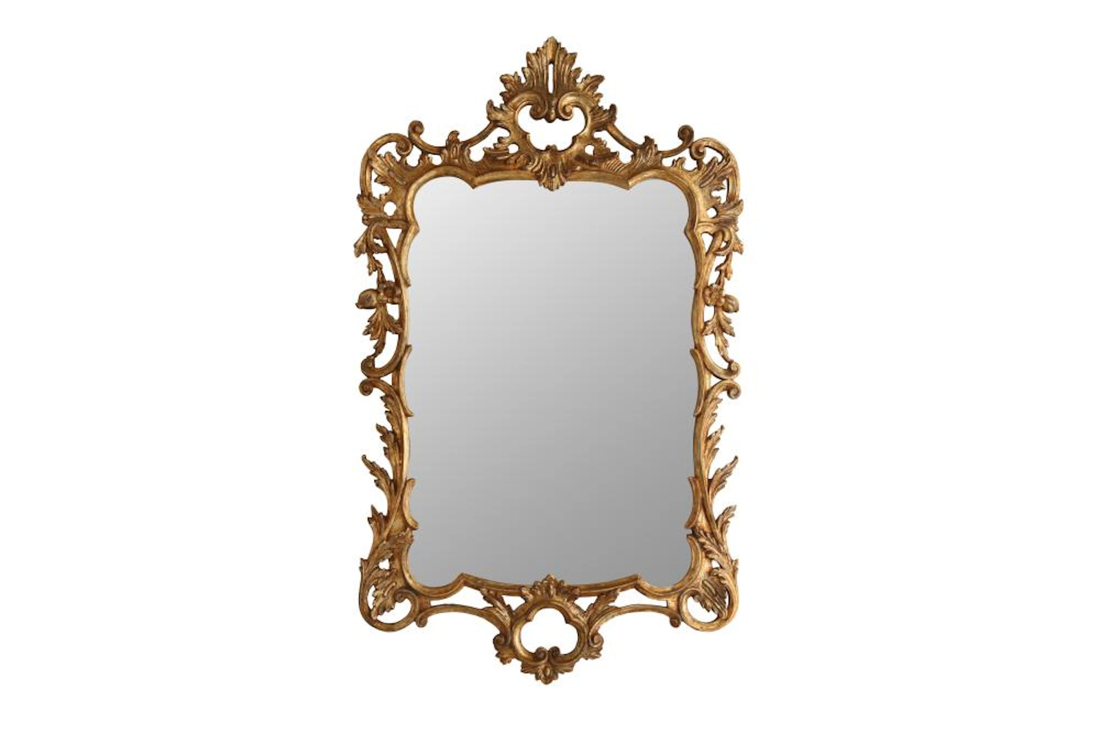 A BAROQUE STYLE GILTWOOD MIRROR