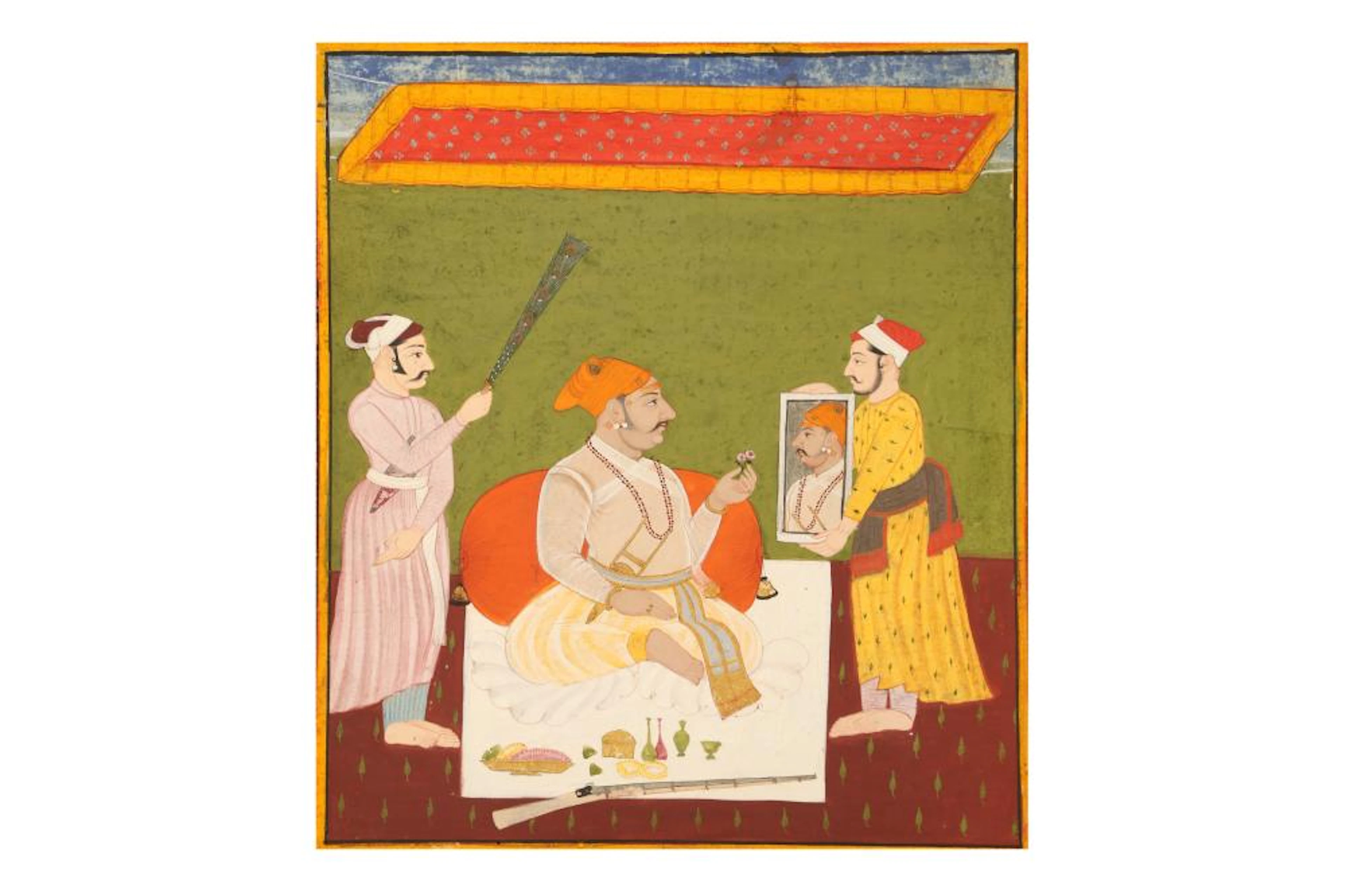 RAJA SRI SARVAL SINGH GAZING INTO A MIRROR