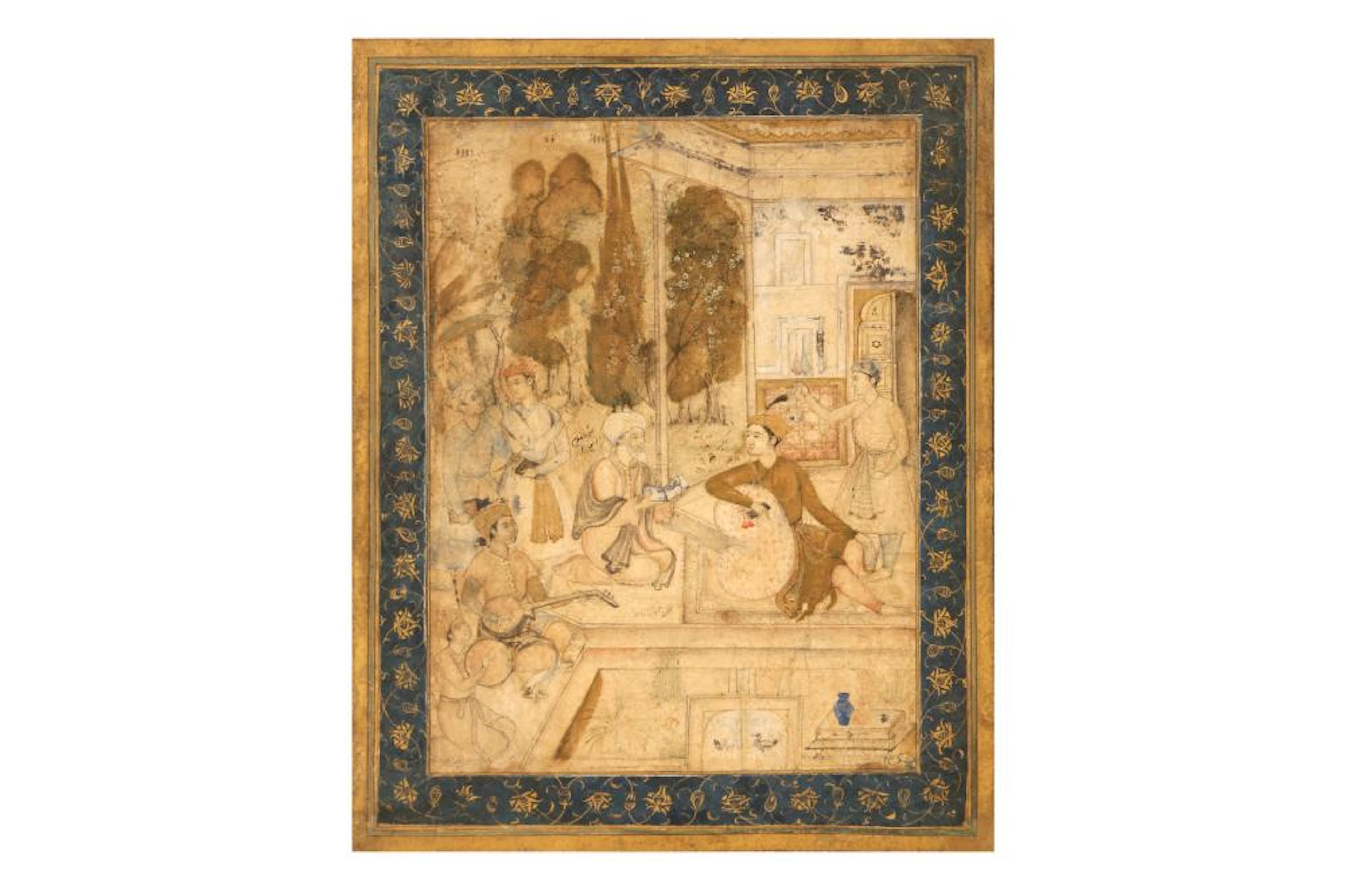 A YOUNG MUGHAL PRINCE BEING ENTERTAINED BY MUSICIANS AND POETS
