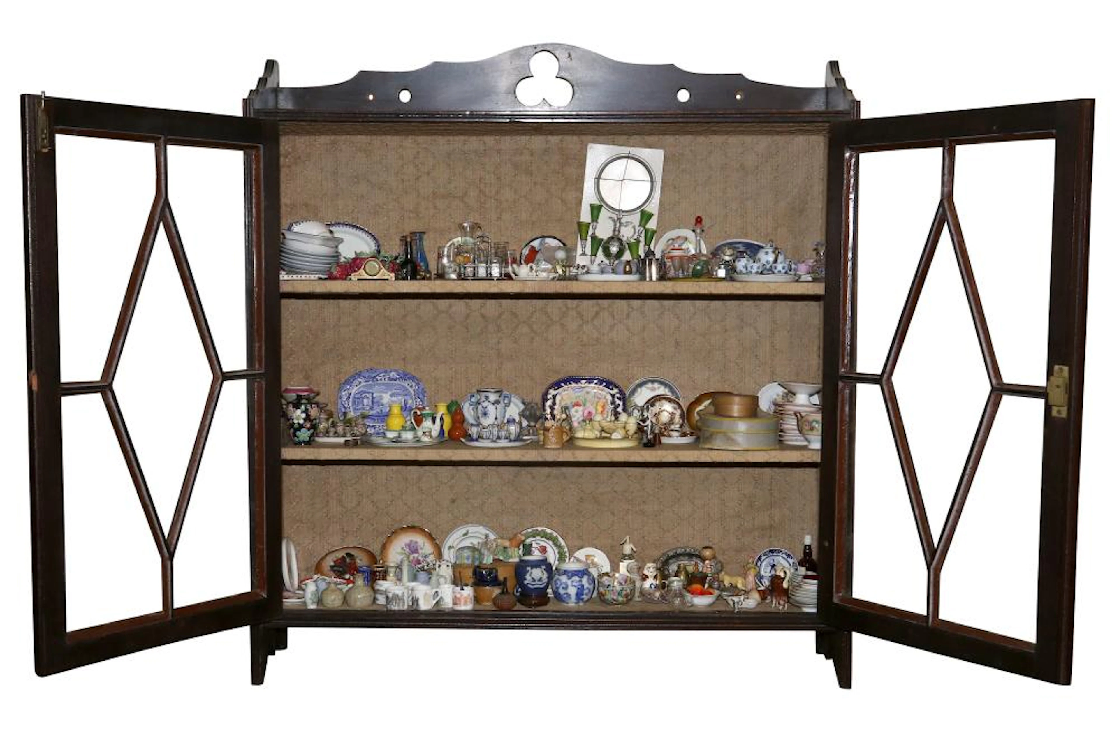 AN ARTS & CRAFTS MAHOGANY DISPLAY CABINET
