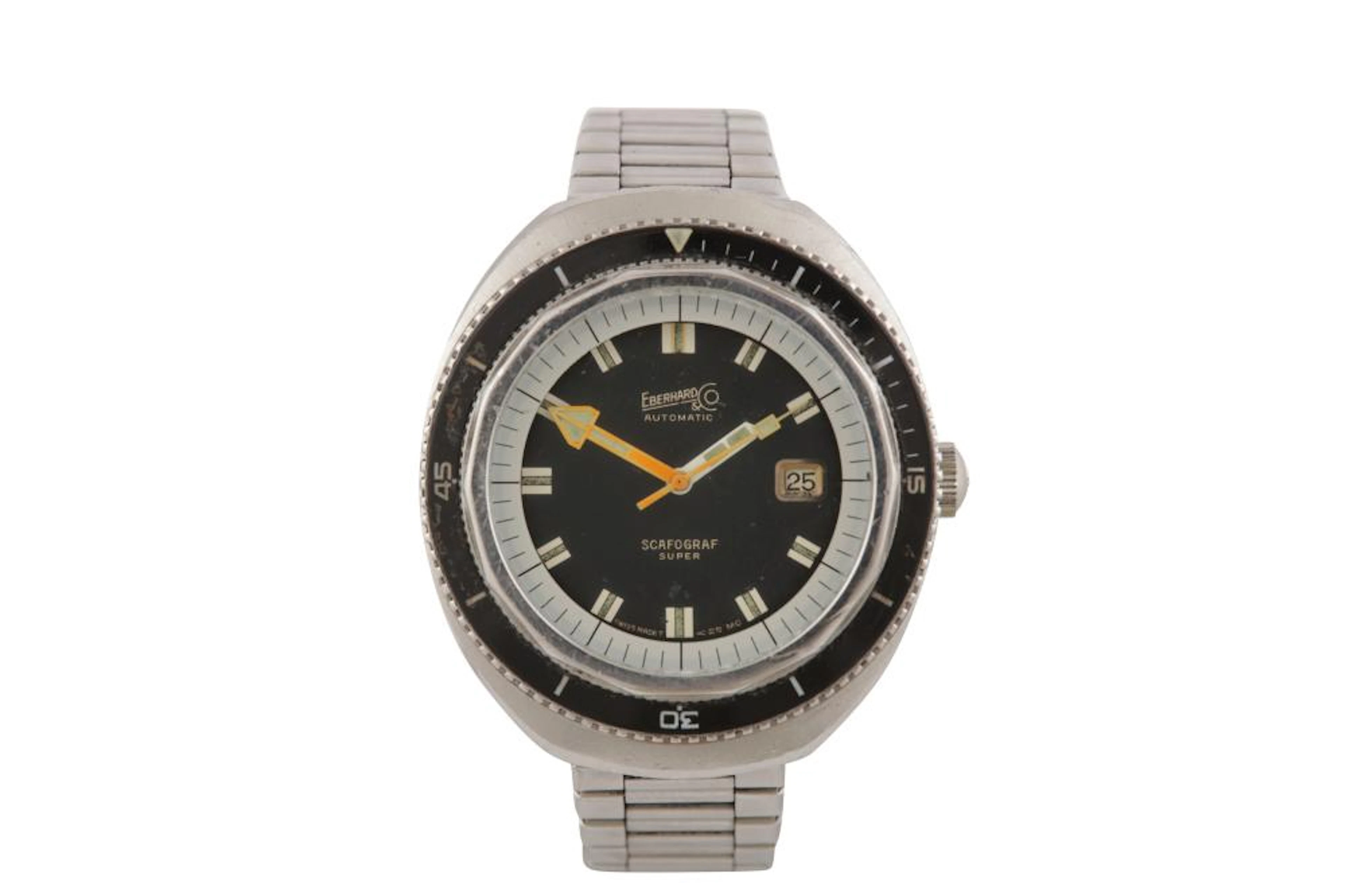 EBERHARD & CO. RARE DIVER'S BAKELITE BEZEL SCAFOGRAF SUPER 500.