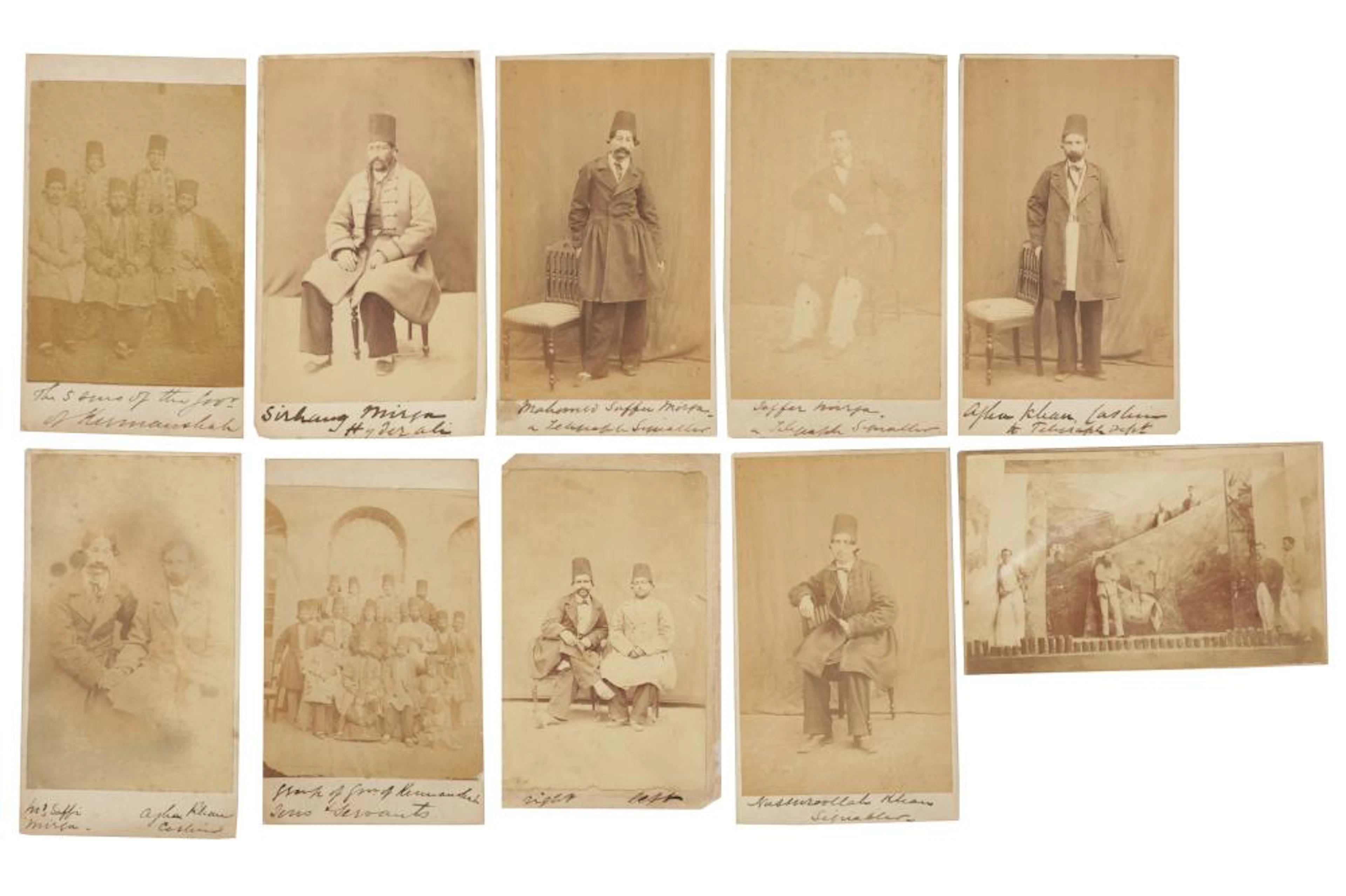 A RARE GROUP OF PERSIAN CARTE DE VISITE Photographer Unknown, ca.1860s