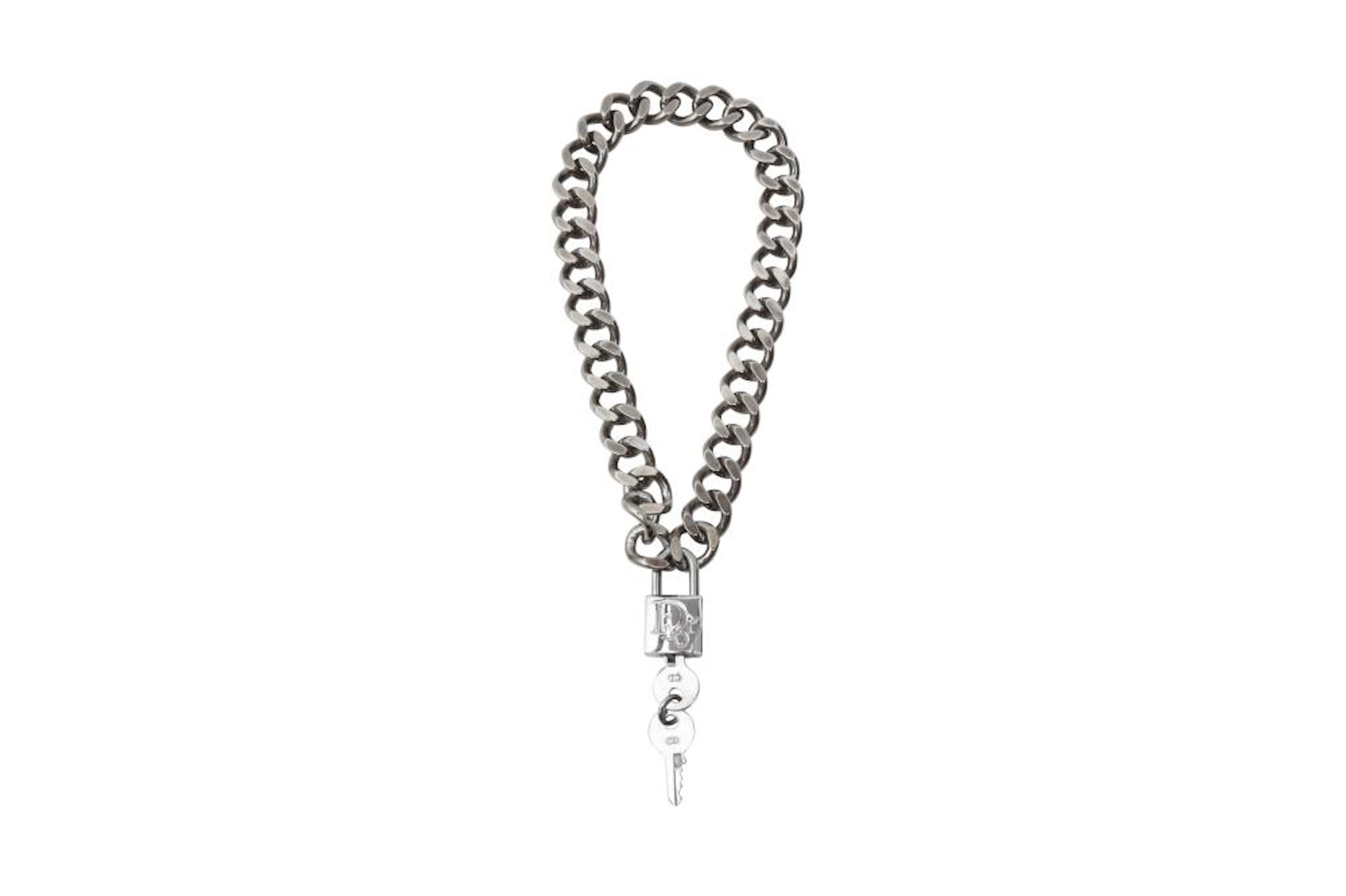 Christian Dior Padlock and Key Necklace