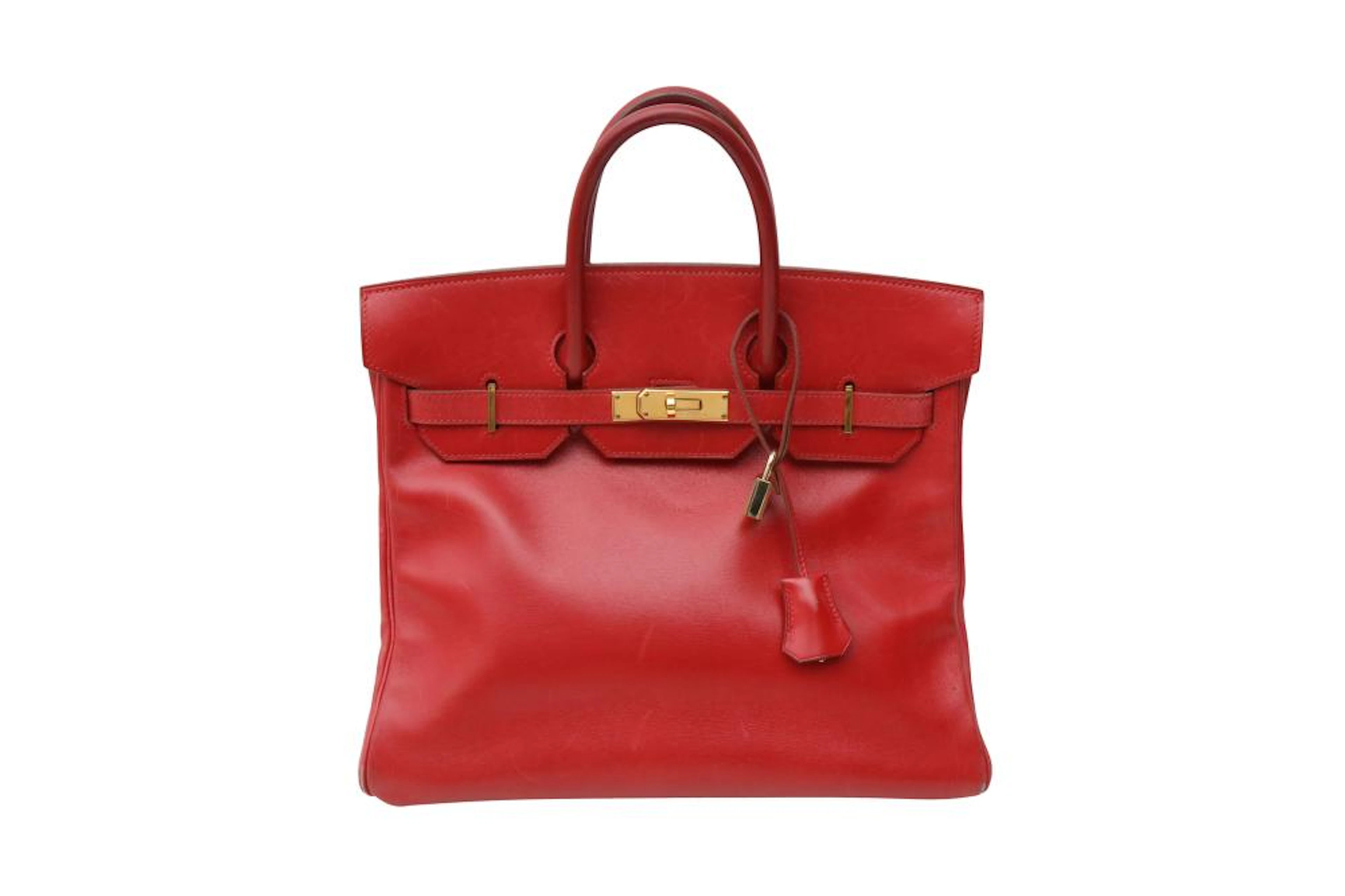 Hermes Rouge Vif Box HAC Birkin 32