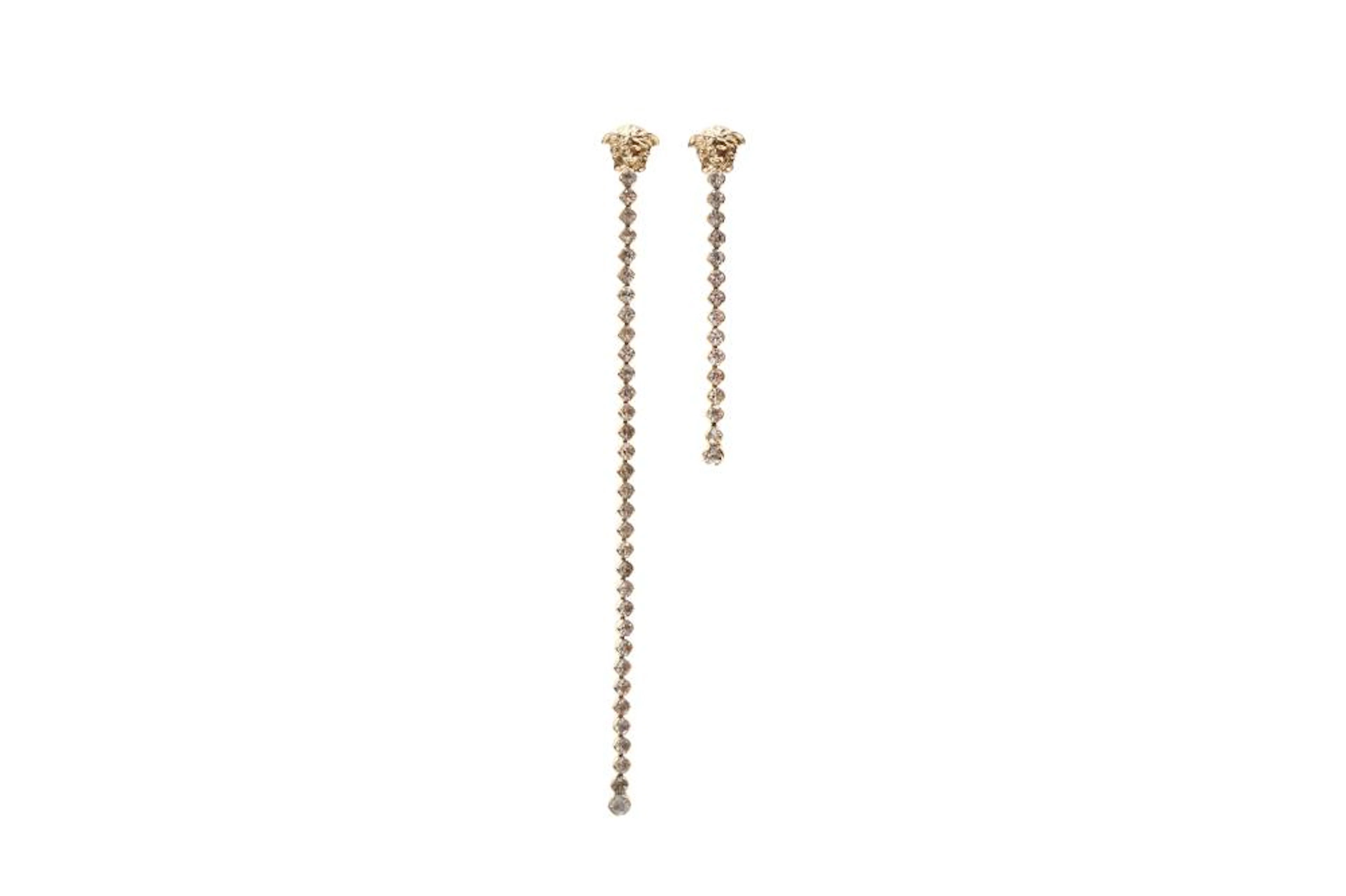 Versace Medusa Head Crystal Drop Pierced Earrings