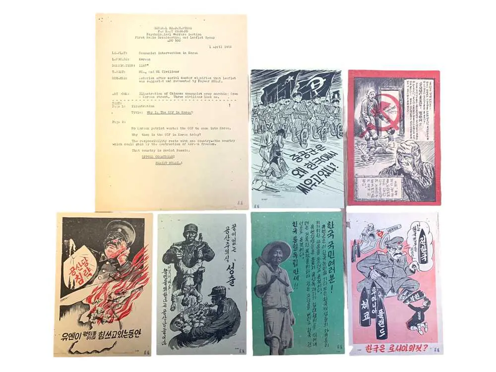 KOREAN WAR.- UNITED NATIONS AIRBORNE 'PSYWAR' PROPAGANDA AND LEAFLETS ...