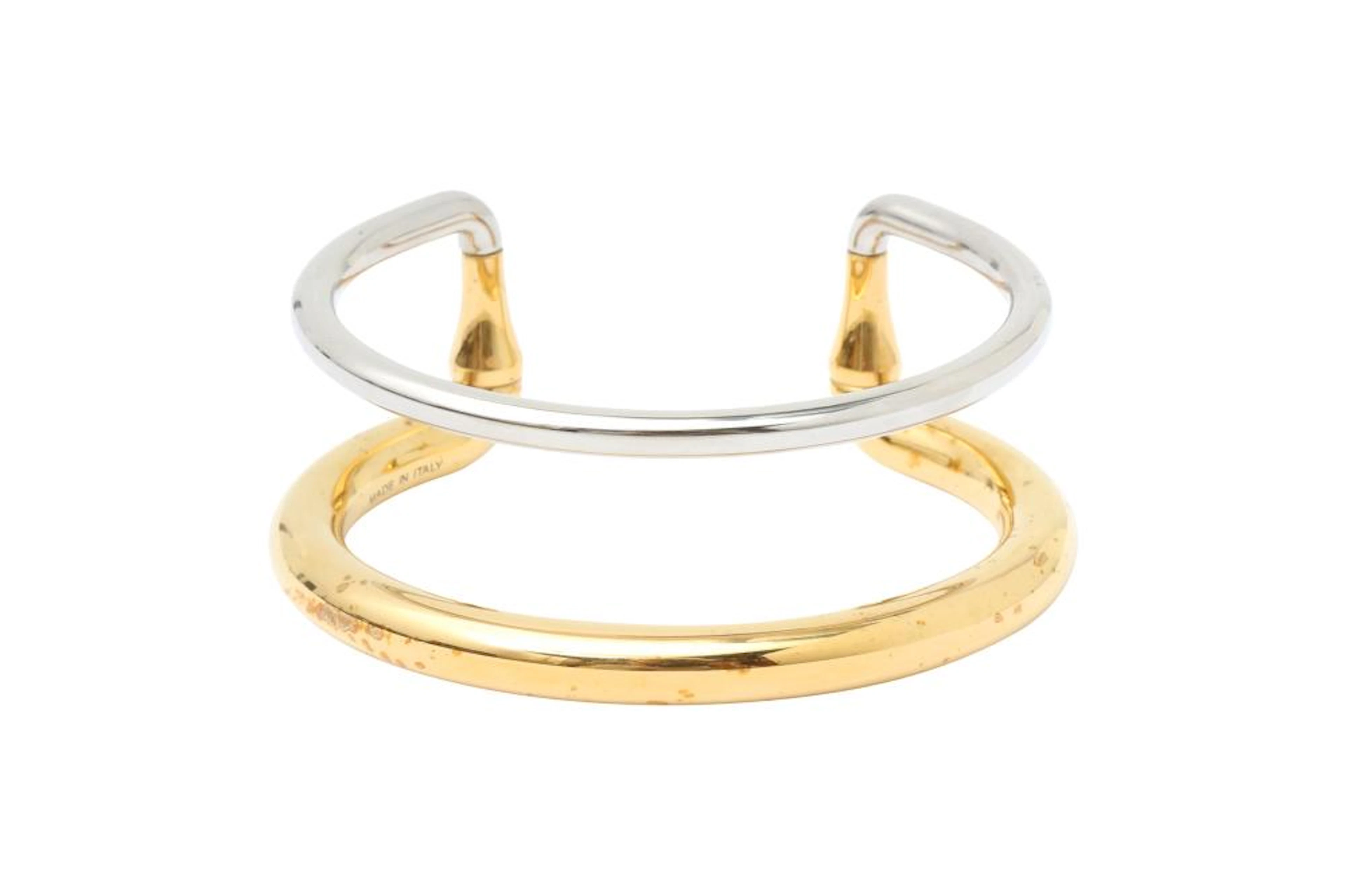 Alexander McQueen Bi Tone Cuff Bangle