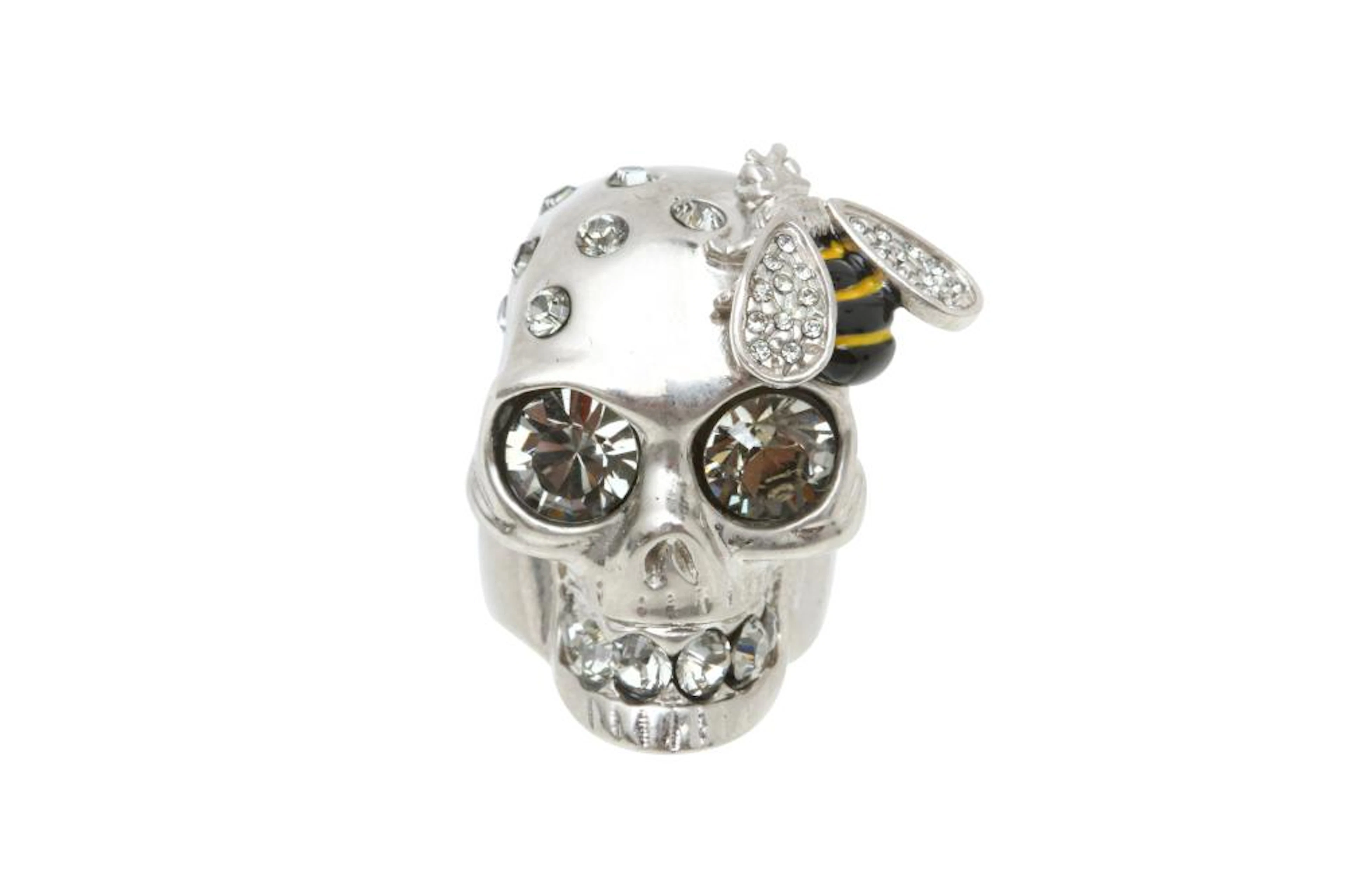 Alexander McQueen Crystal Skull Bee Ring