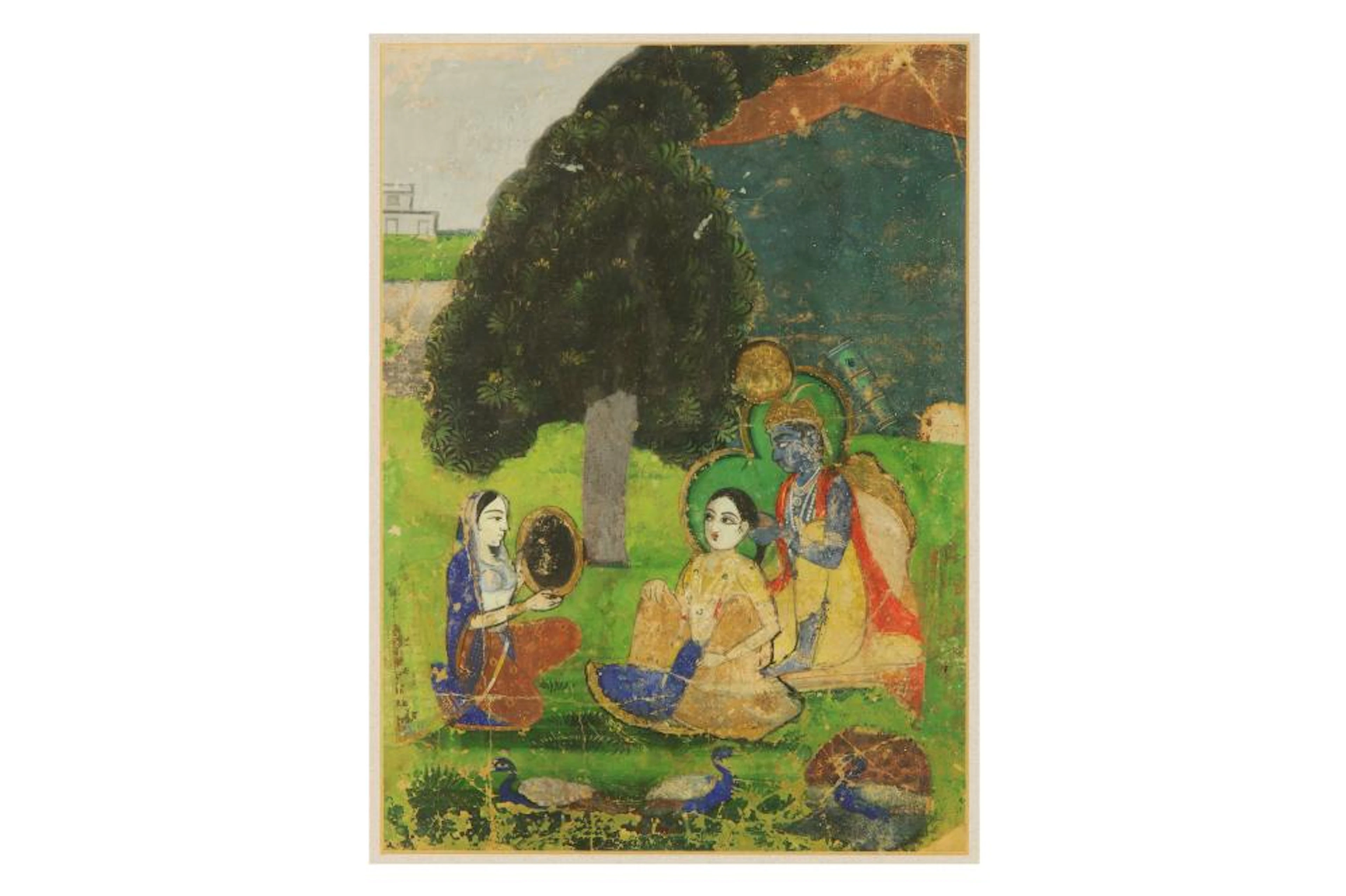 KRISHNA ASSISTING RADHA IN HER BEAUTY ROUTINE Jaipur