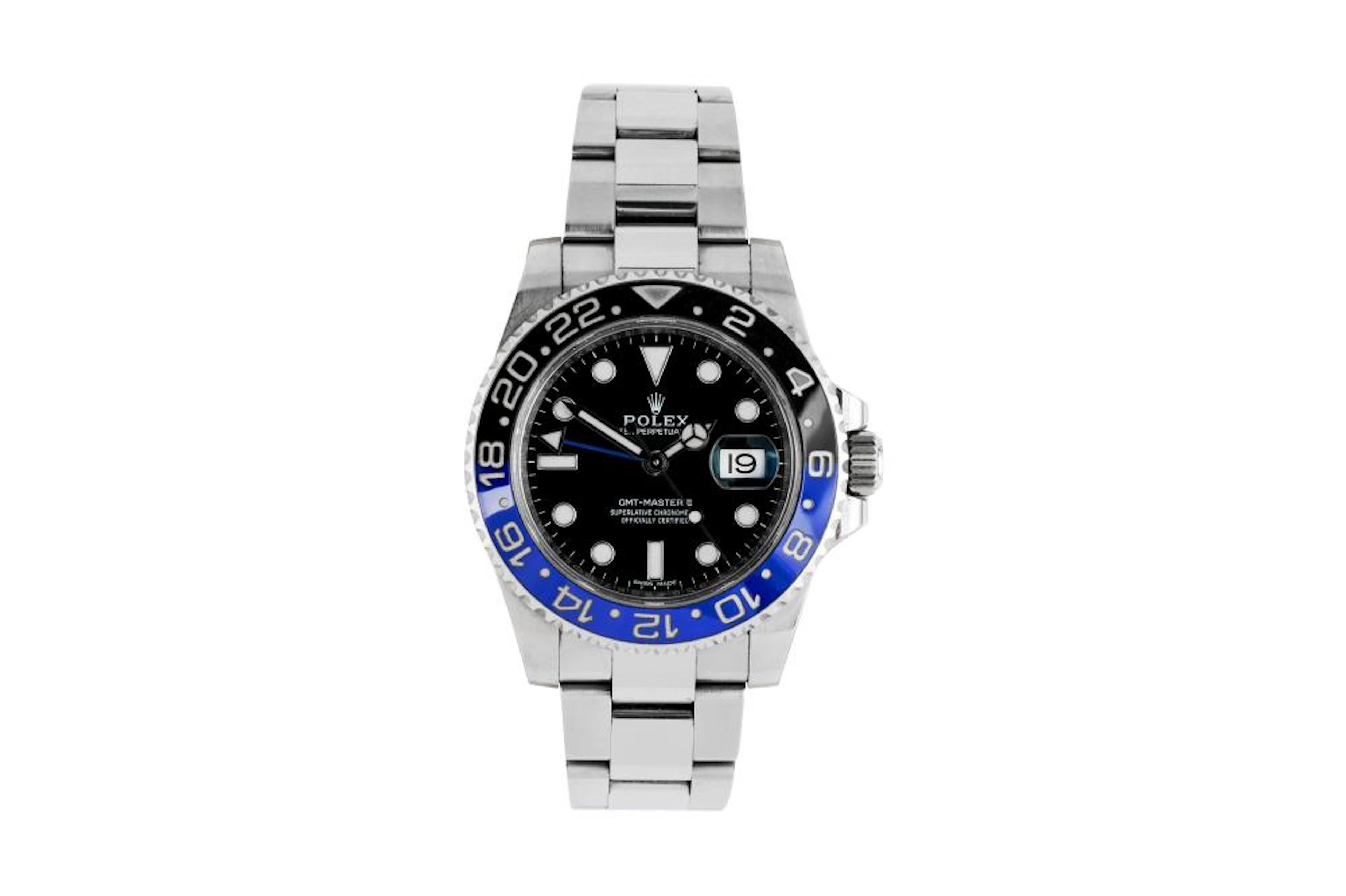 ROLEX. GMT-MASTER II BATMAN, FULL SET.