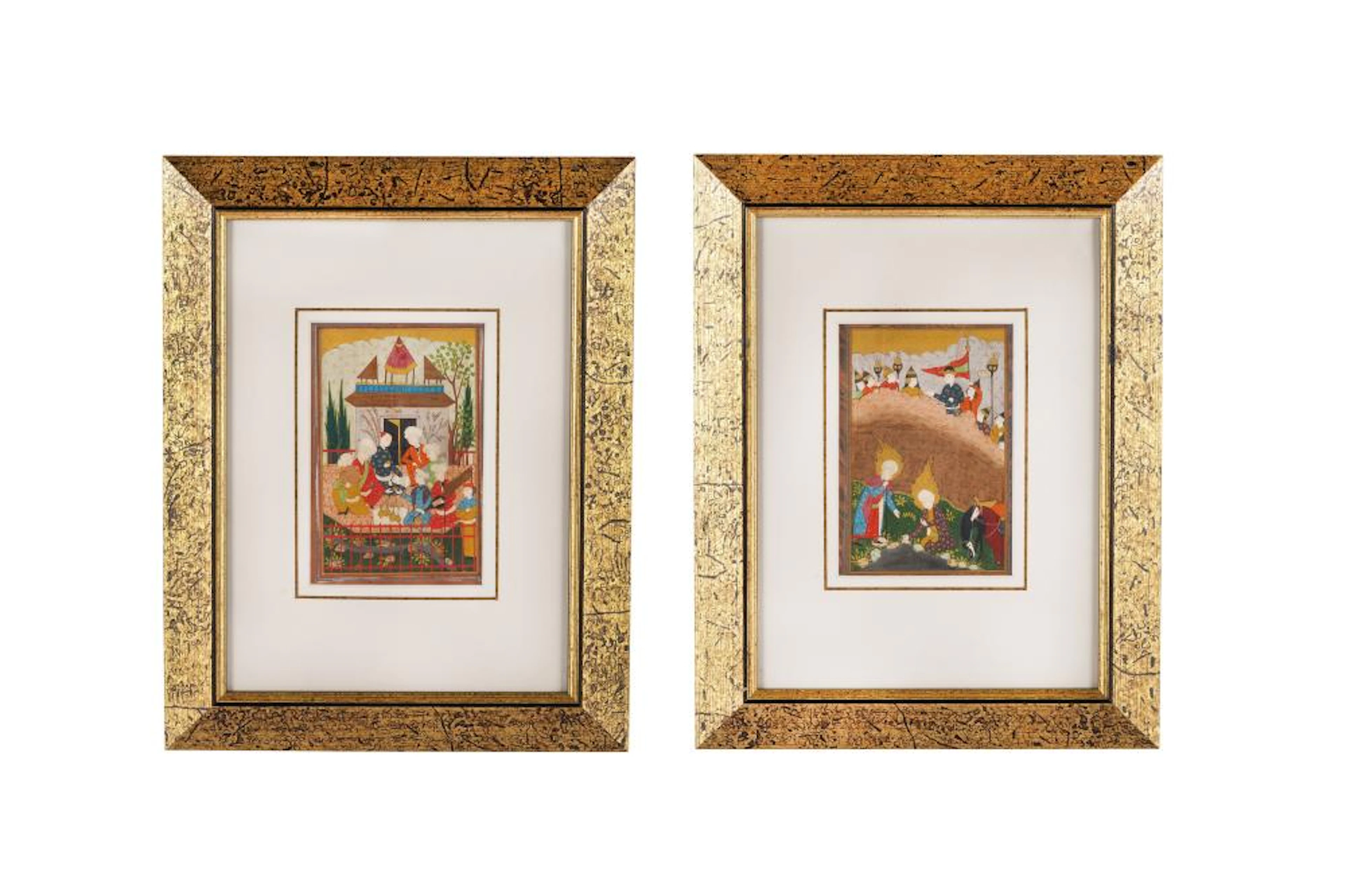 TWO SAFAVID LOOSE ILLUSTRATED FOLIOS Provincial Safavid School