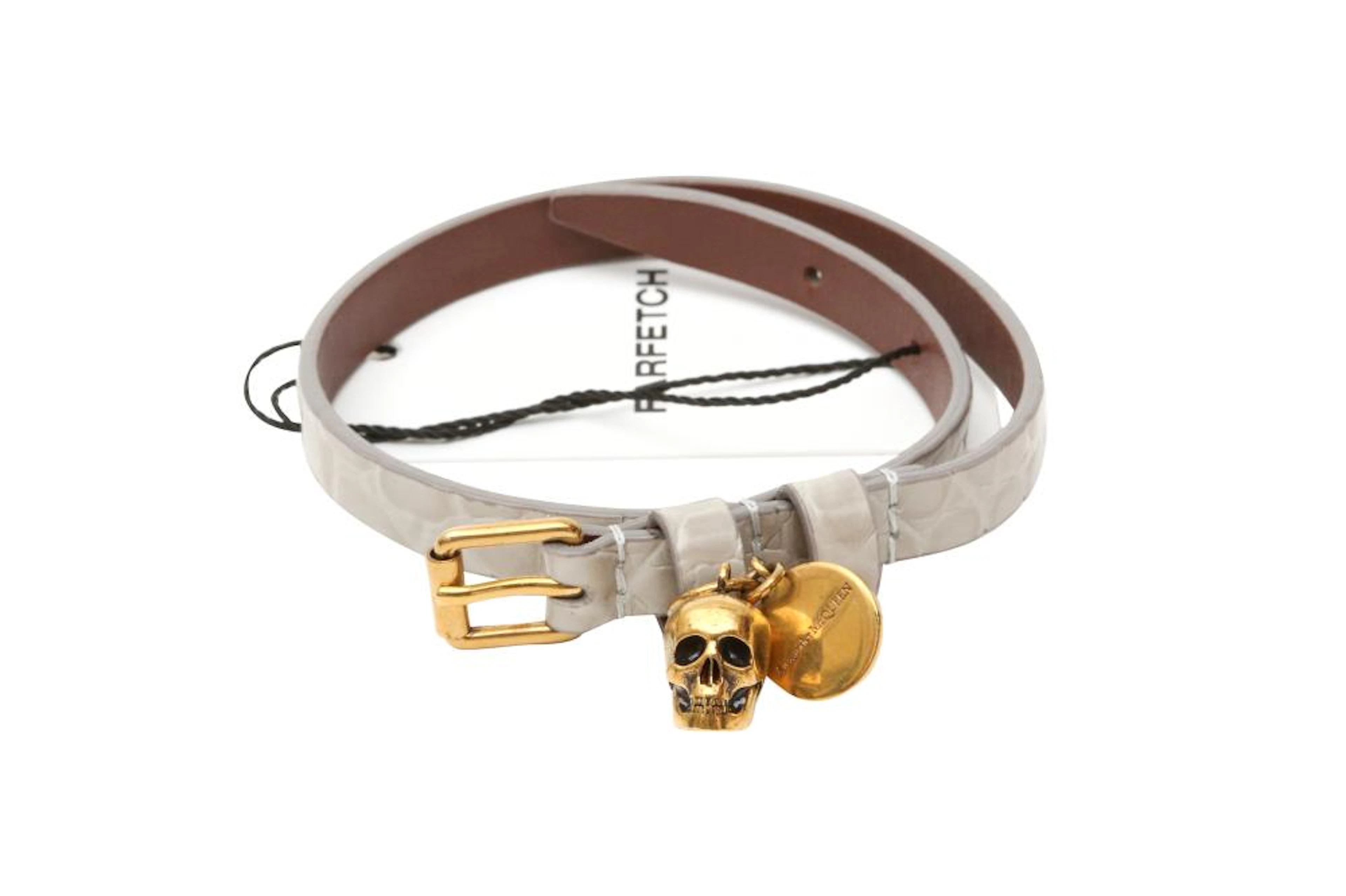 Alexander McQueen Grey Skull Double Wrap Bracelet