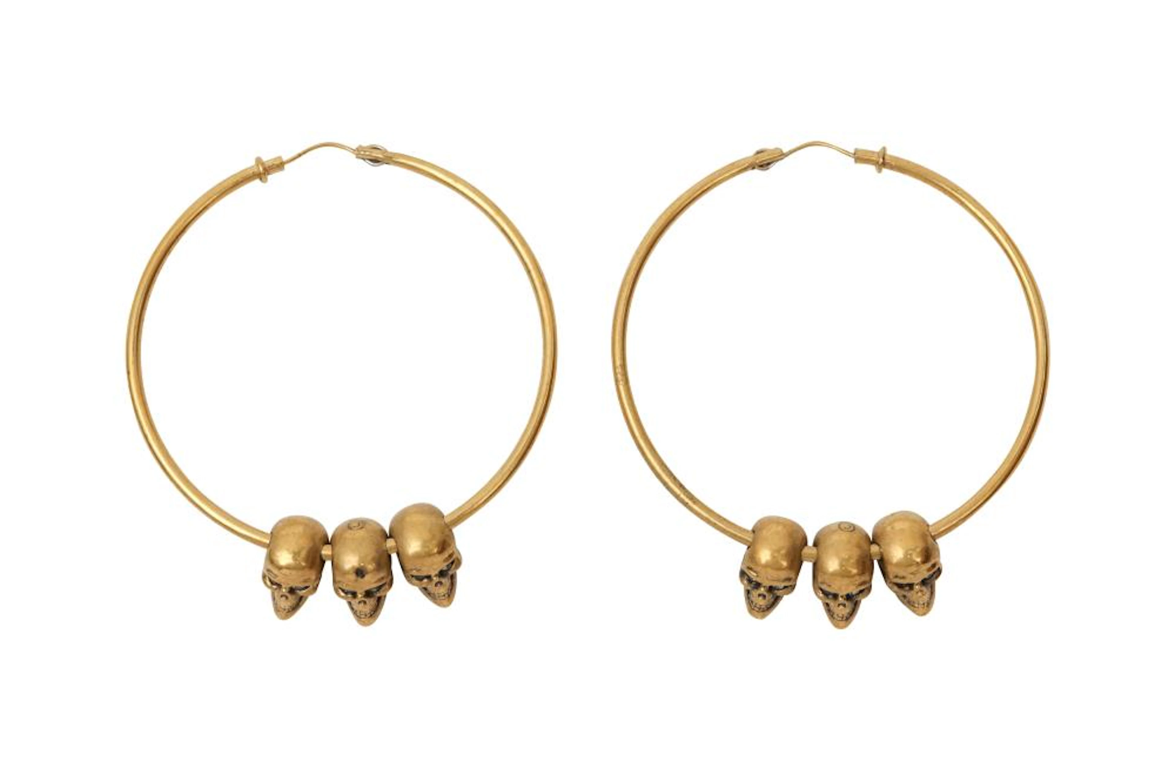 Alexander McQueen Skull Hoop Pierced Earrings