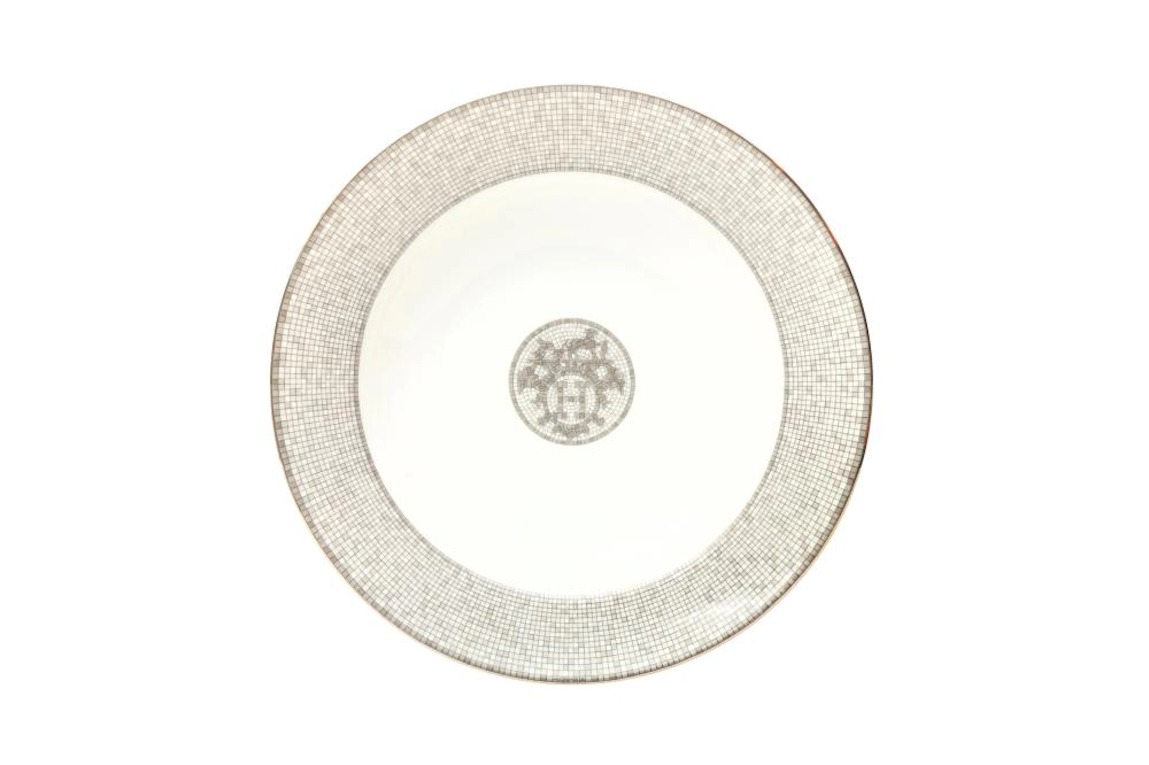Hermes ?Mosaique Au 24 Platinum? Round Deep Platter